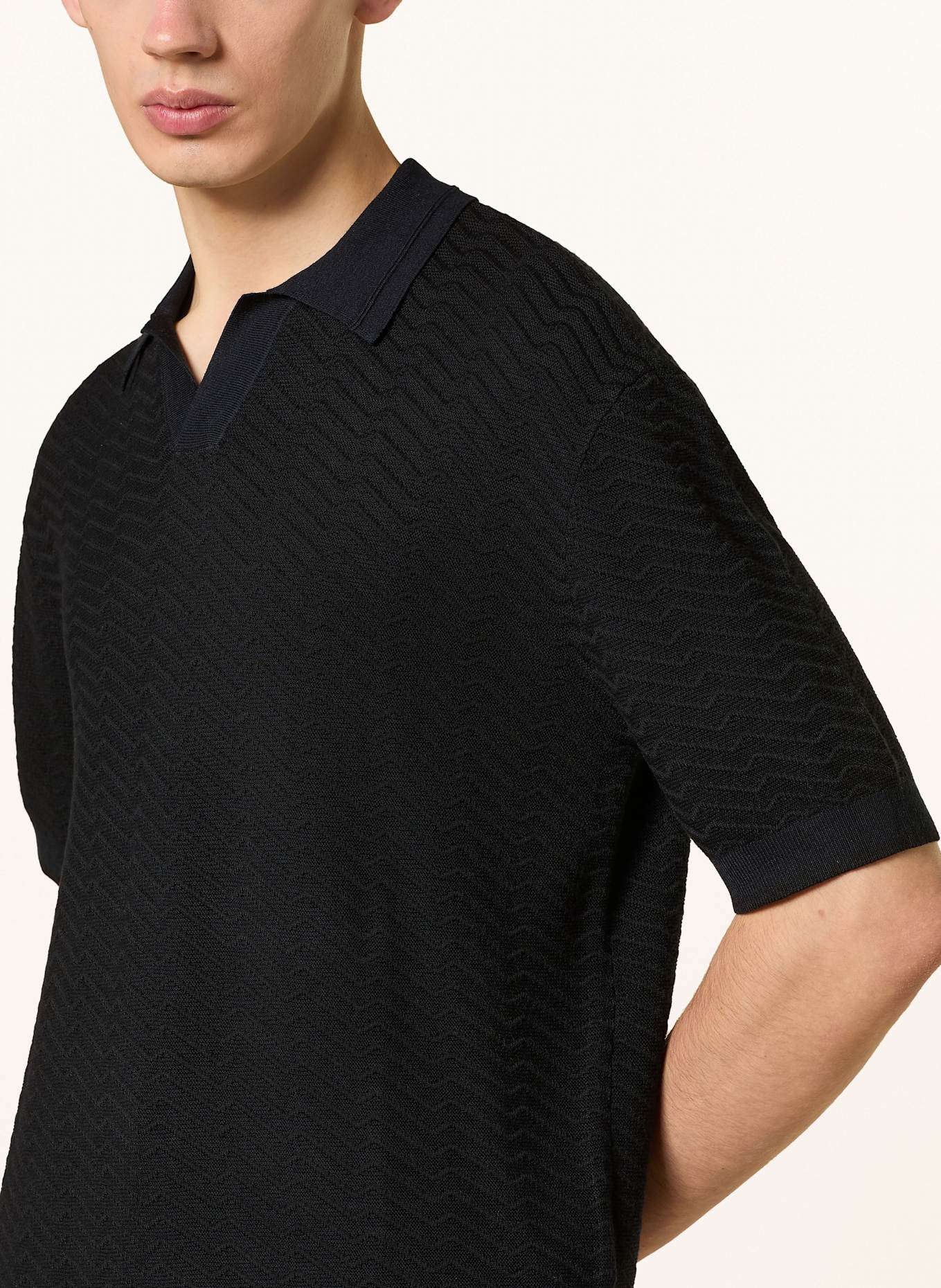 EMPORIO ARMANI Strick-Poloshirt: DUNKELBLAU