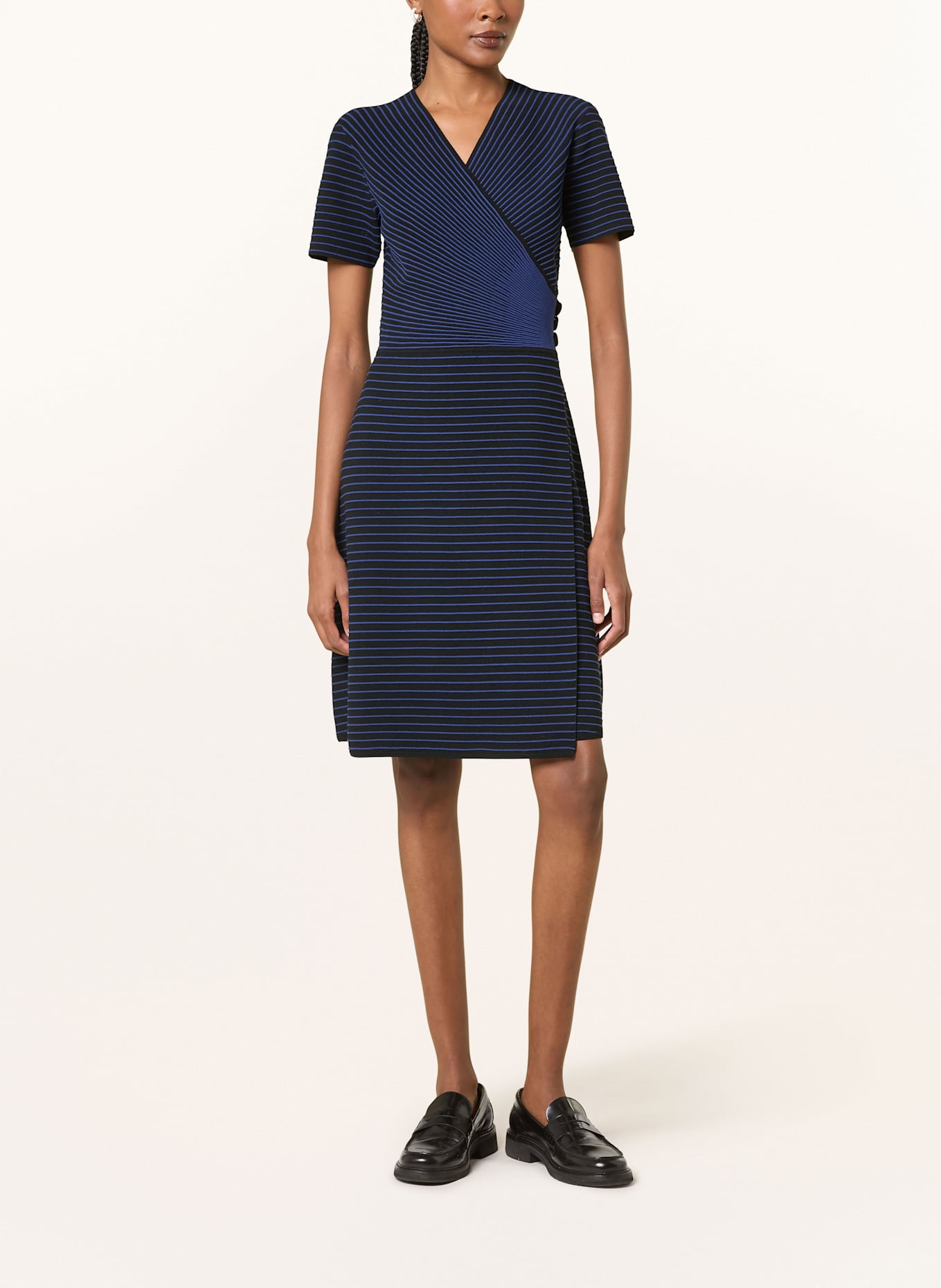 EMPORIO ARMANI Strickkleid: DUNKELBLAU/ BLAU
