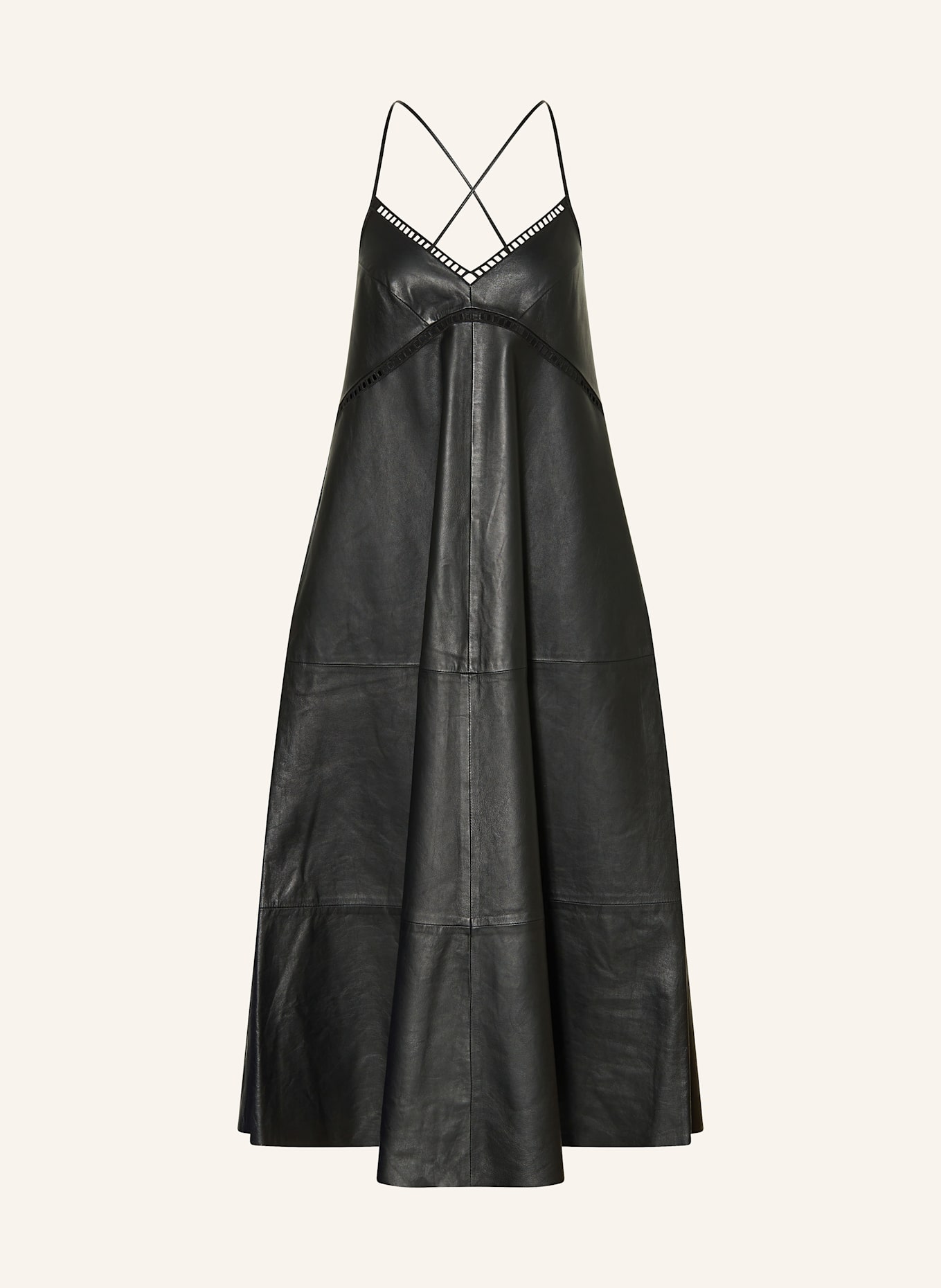 DRYKORN Lederkleid AVISSA mit Cut-outs: SCHWARZ
