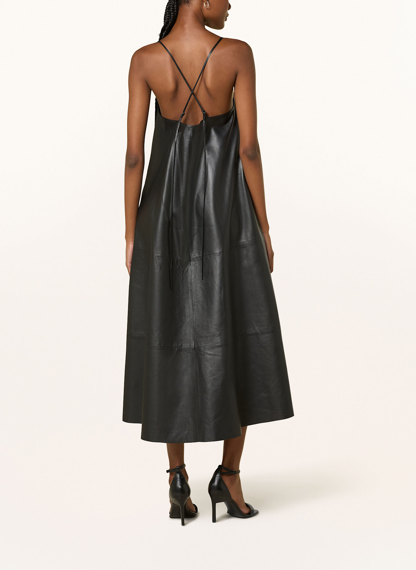 DRYKORN Lederkleid AVISSA mit Cut-outs: SCHWARZ