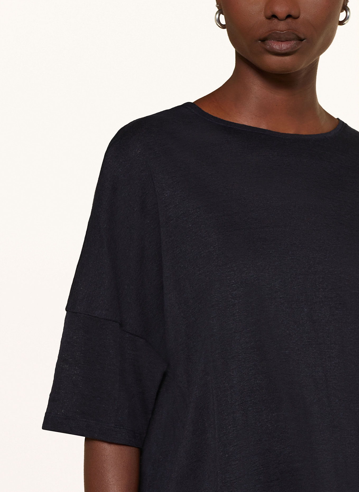 DRYKORN Pullover KUSIA aus Leinen mit 3/4-Arm: DUNKELBLAU