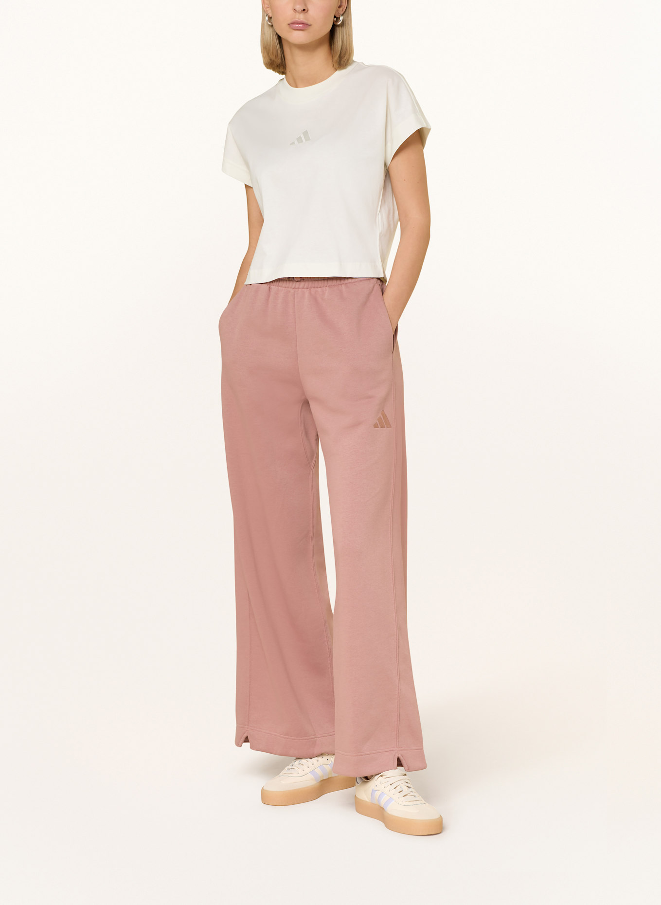 adidas Sweatpants ALL SZN FLEECE LOOSE WIDE LEG PANTS: ROSÉ