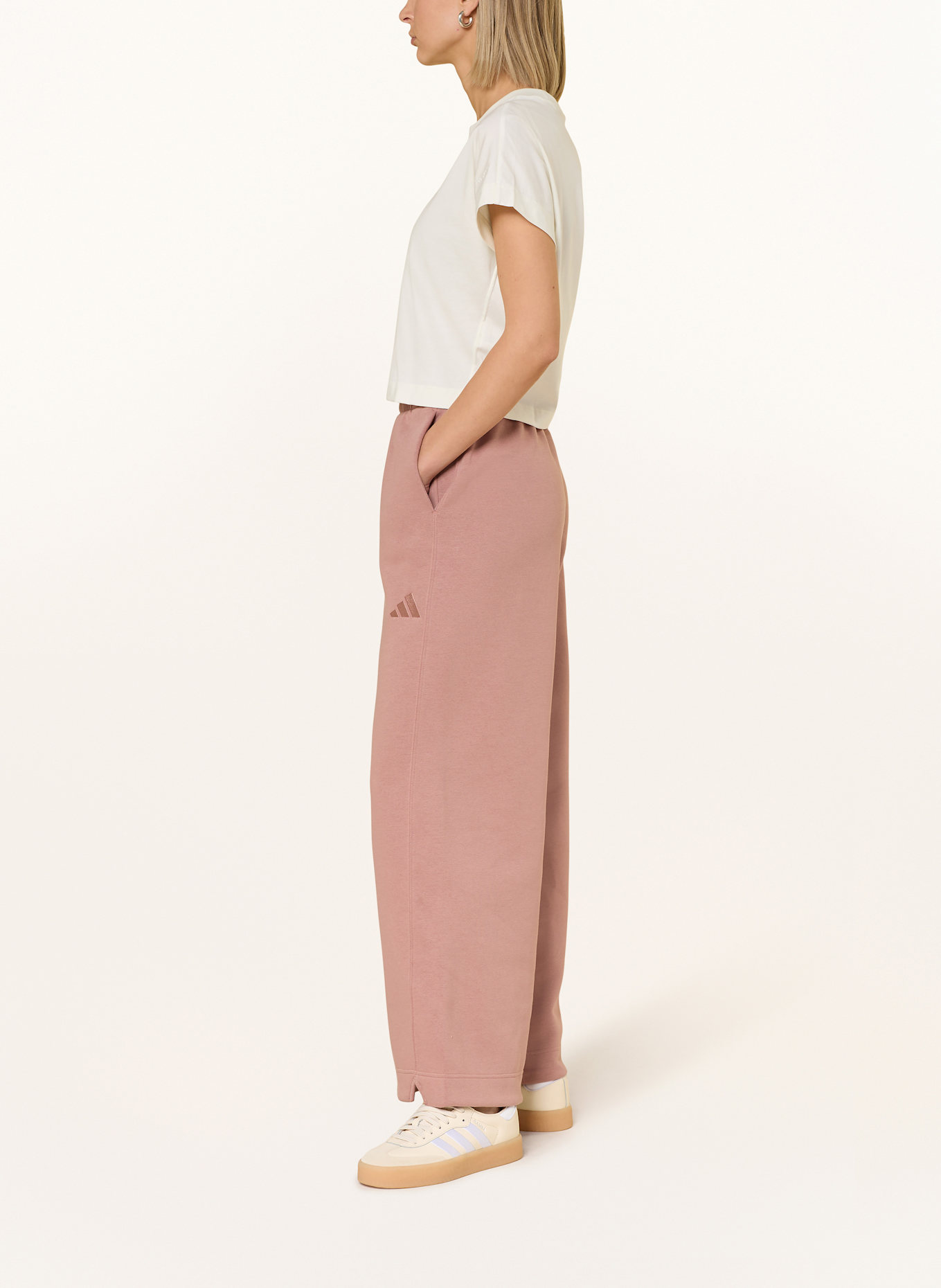 adidas Sweatpants ALL SZN FLEECE LOOSE WIDE LEG PANTS: ROSÉ