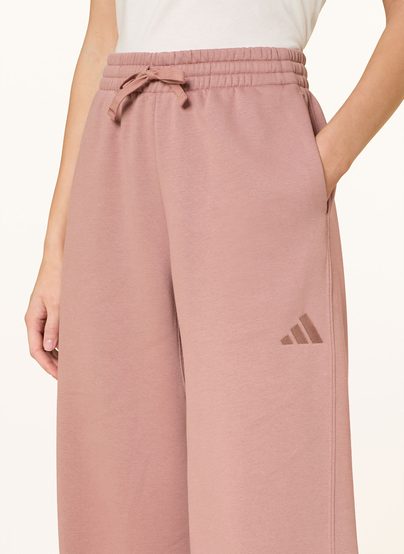 adidas Sweatpants ALL SZN FLEECE LOOSE WIDE LEG PANTS: ROSÉ