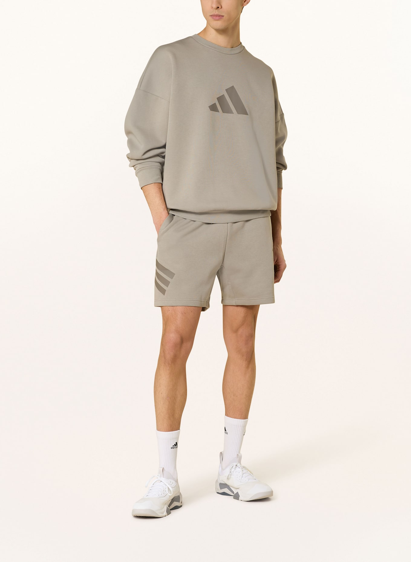 adidas Sweatshirt FUTURE ICONS THREE BAR CREW: GRAU
