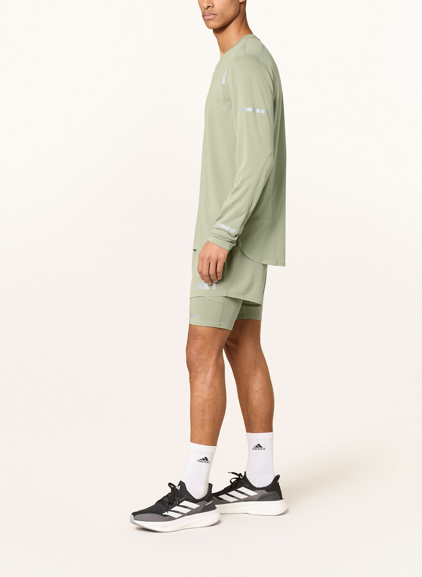adidas 2-in-1-Laufshorts ULTIMATE RUNNING REFLECTIVE: HELLGRÜN