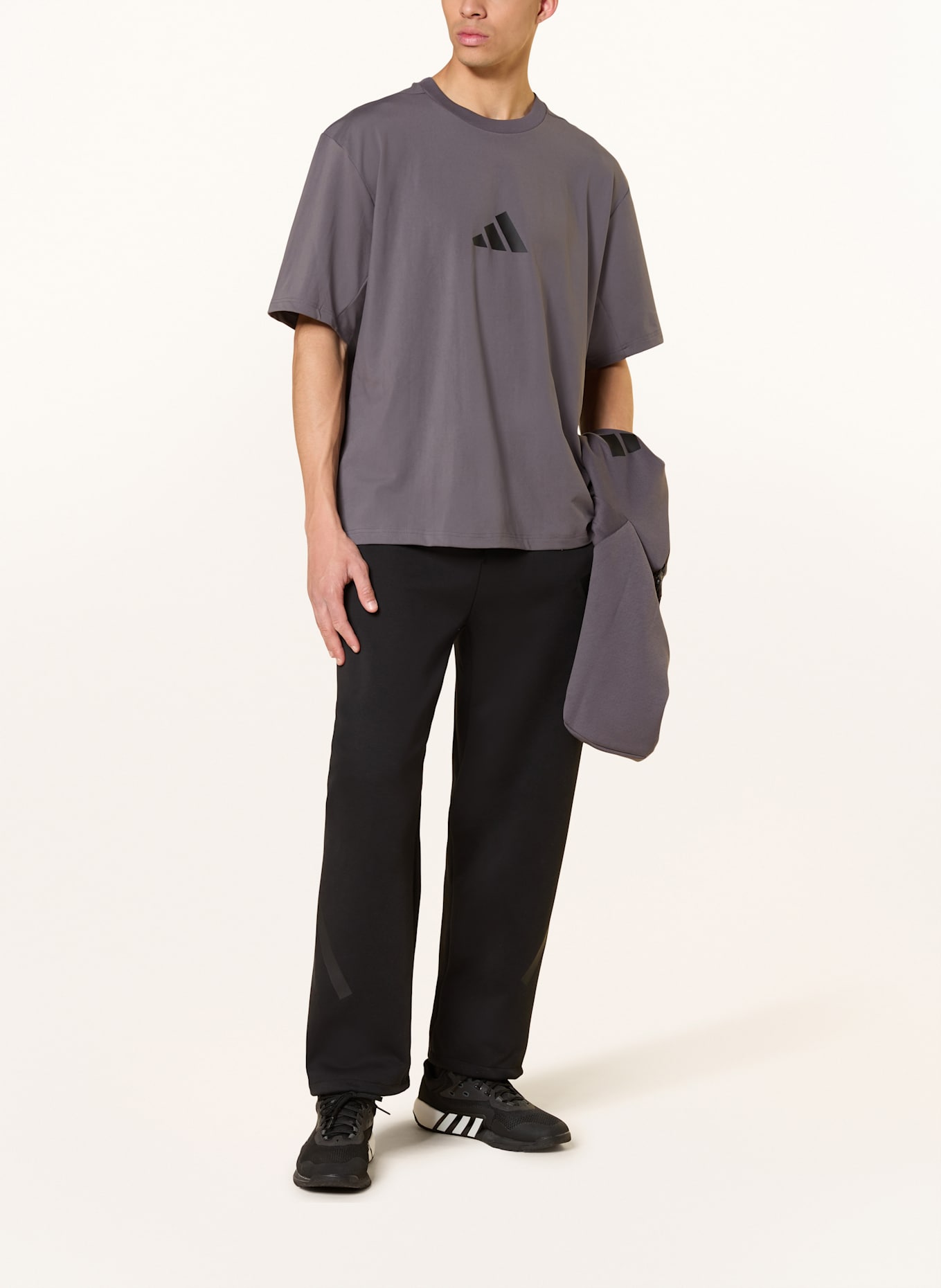 adidas T-SHIRT Z.N.E. LOOSE FIT: TAUPE