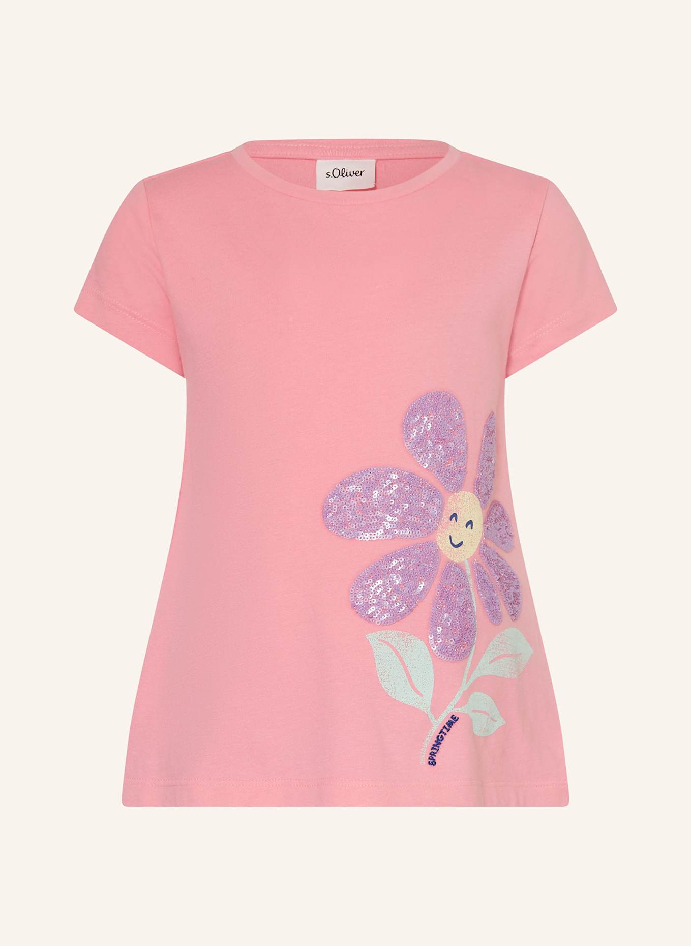 s.Oliver RED T-shirt Retro mit Pailletten: ROSA