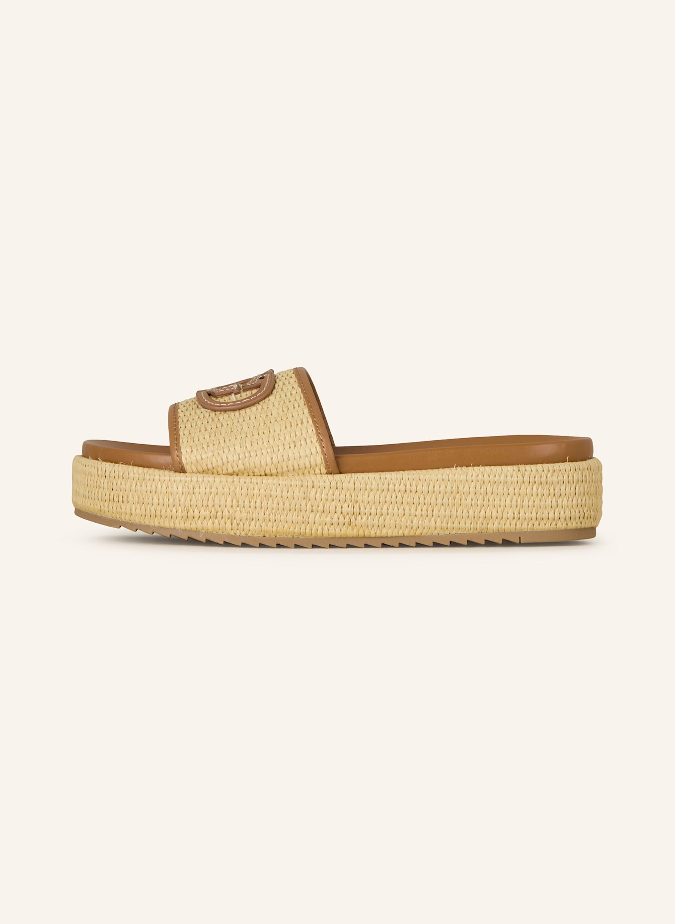 GUESS Plateau-Pantoletten LONNEY: CREME/ COGNAC