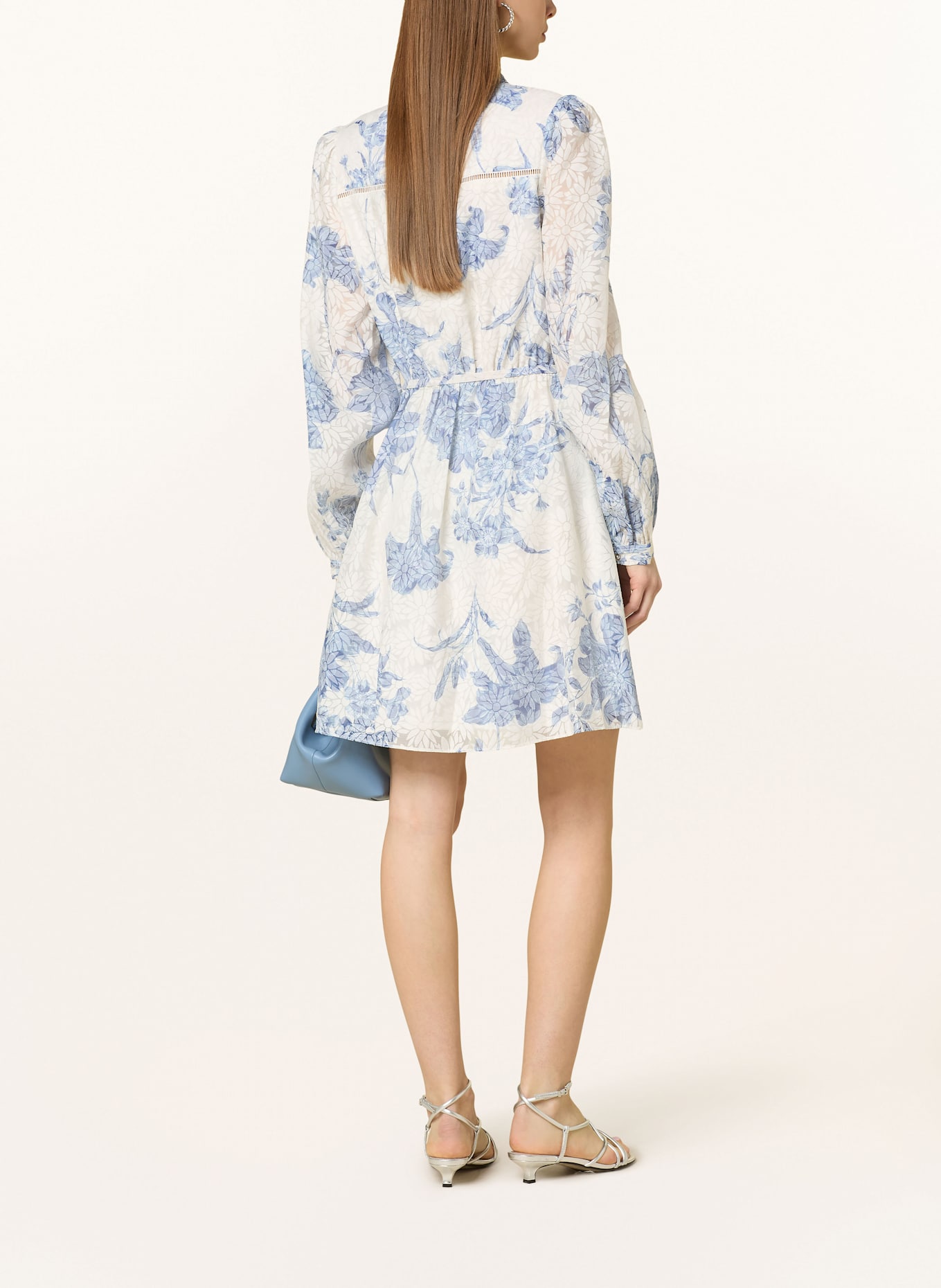 GUESS ADLAIDE dress: CREAM/ BLUE