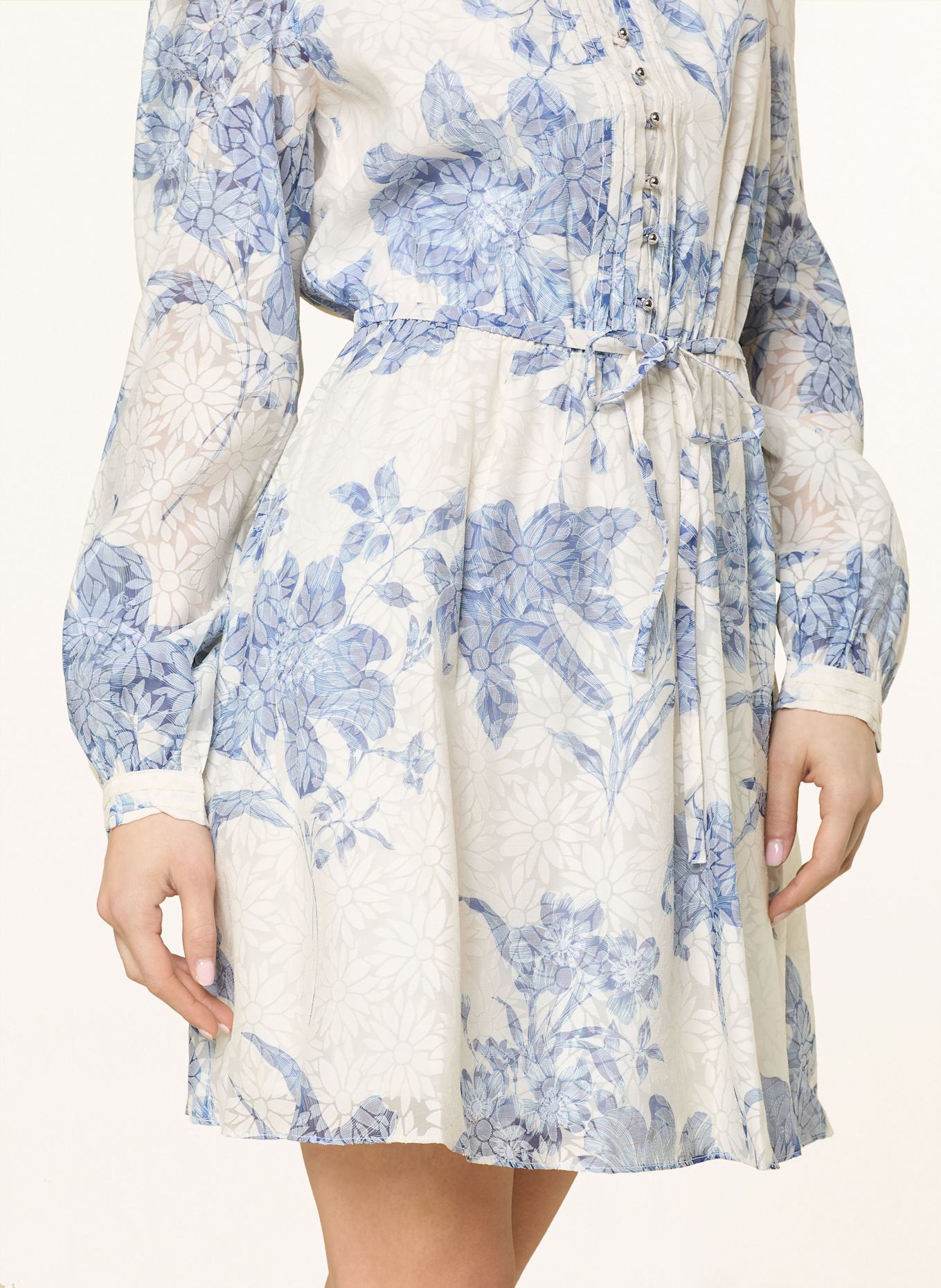 GUESS ADLAIDE dress: CREAM/ BLUE