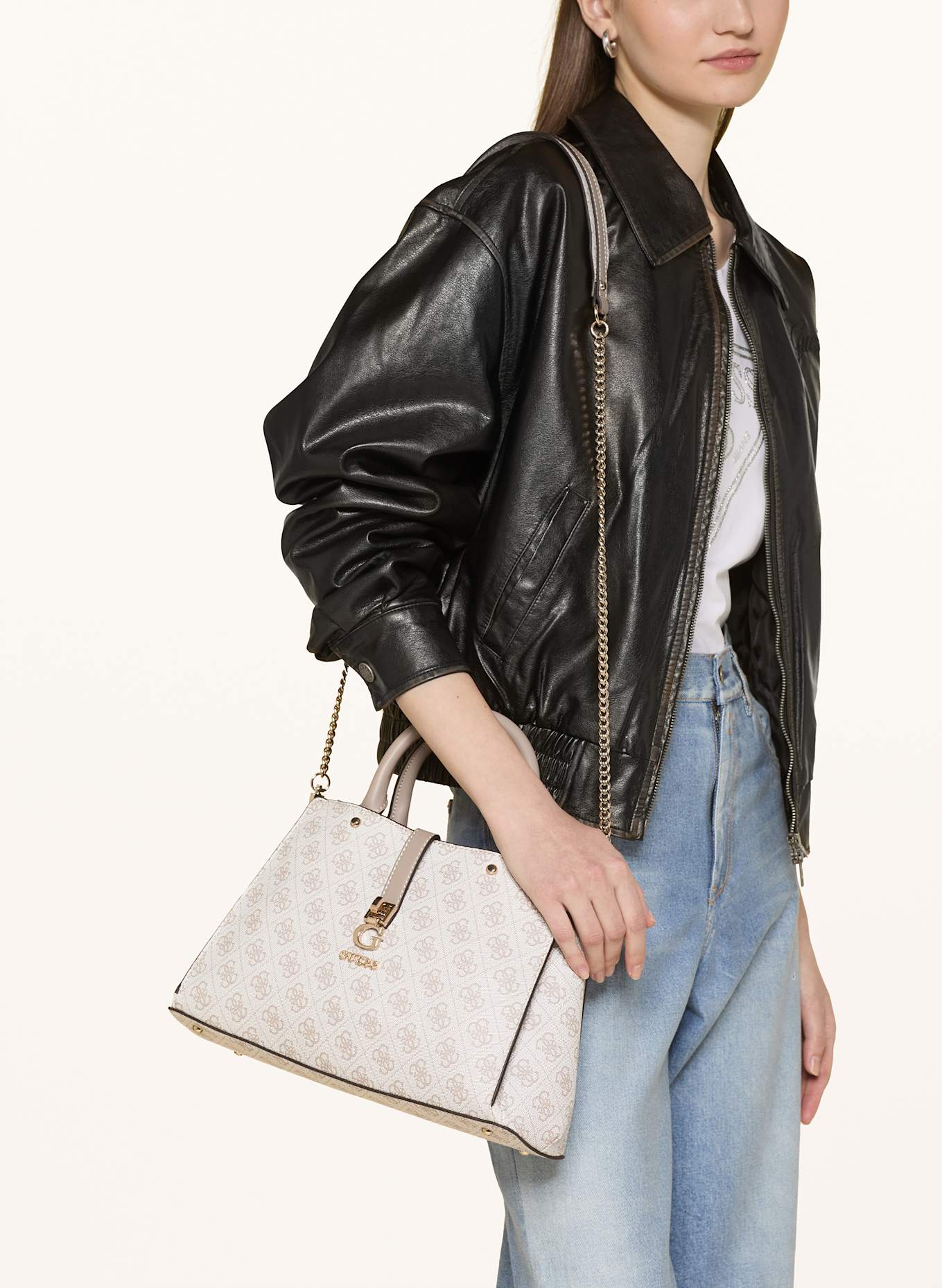 GUESS Handtasche ZAMIRA LUXURY: HELLGRAU/ TAUPE