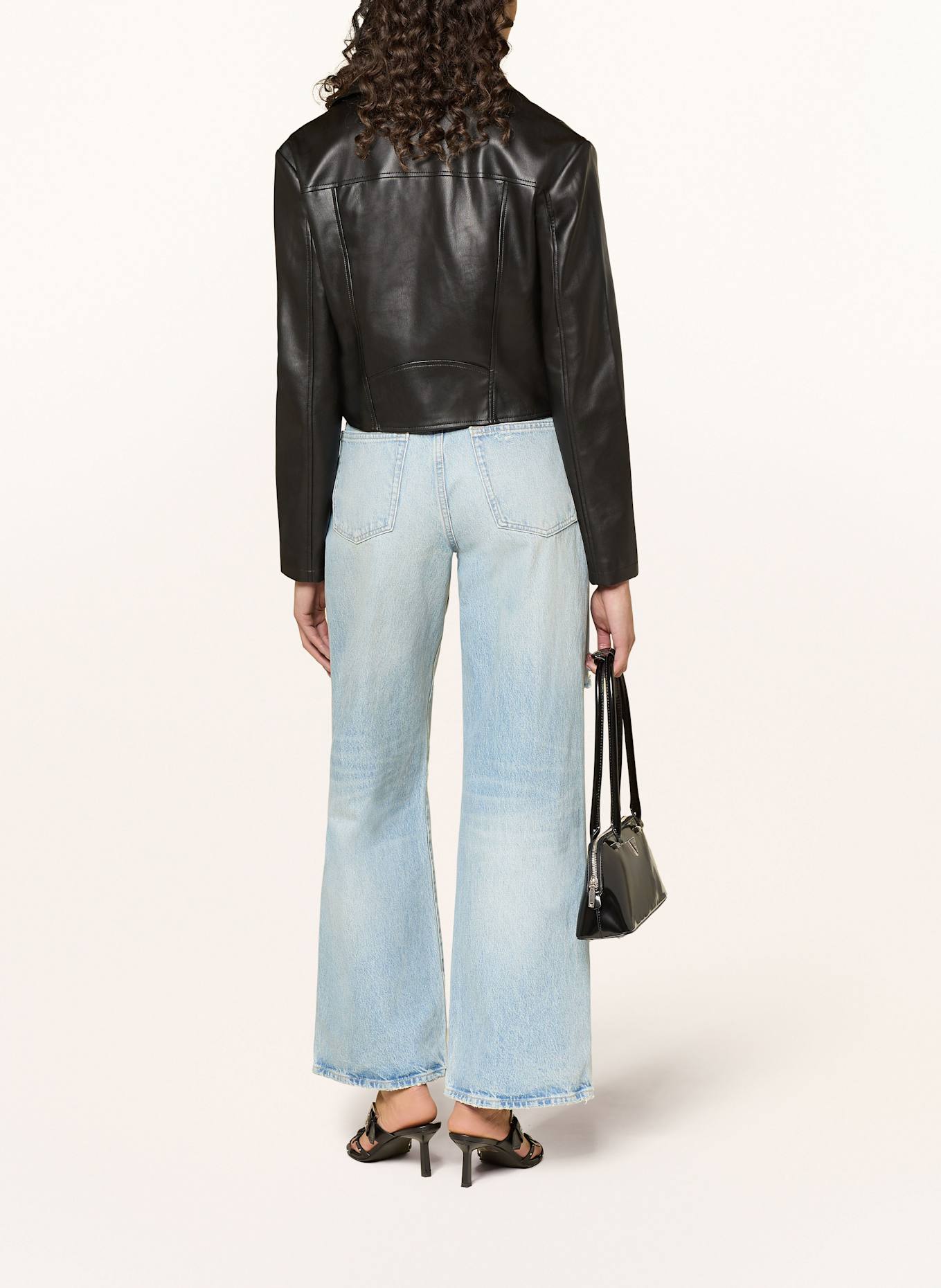 GUESS Biker-Jacke CLEMENCE in Lederoptik: SCHWARZ