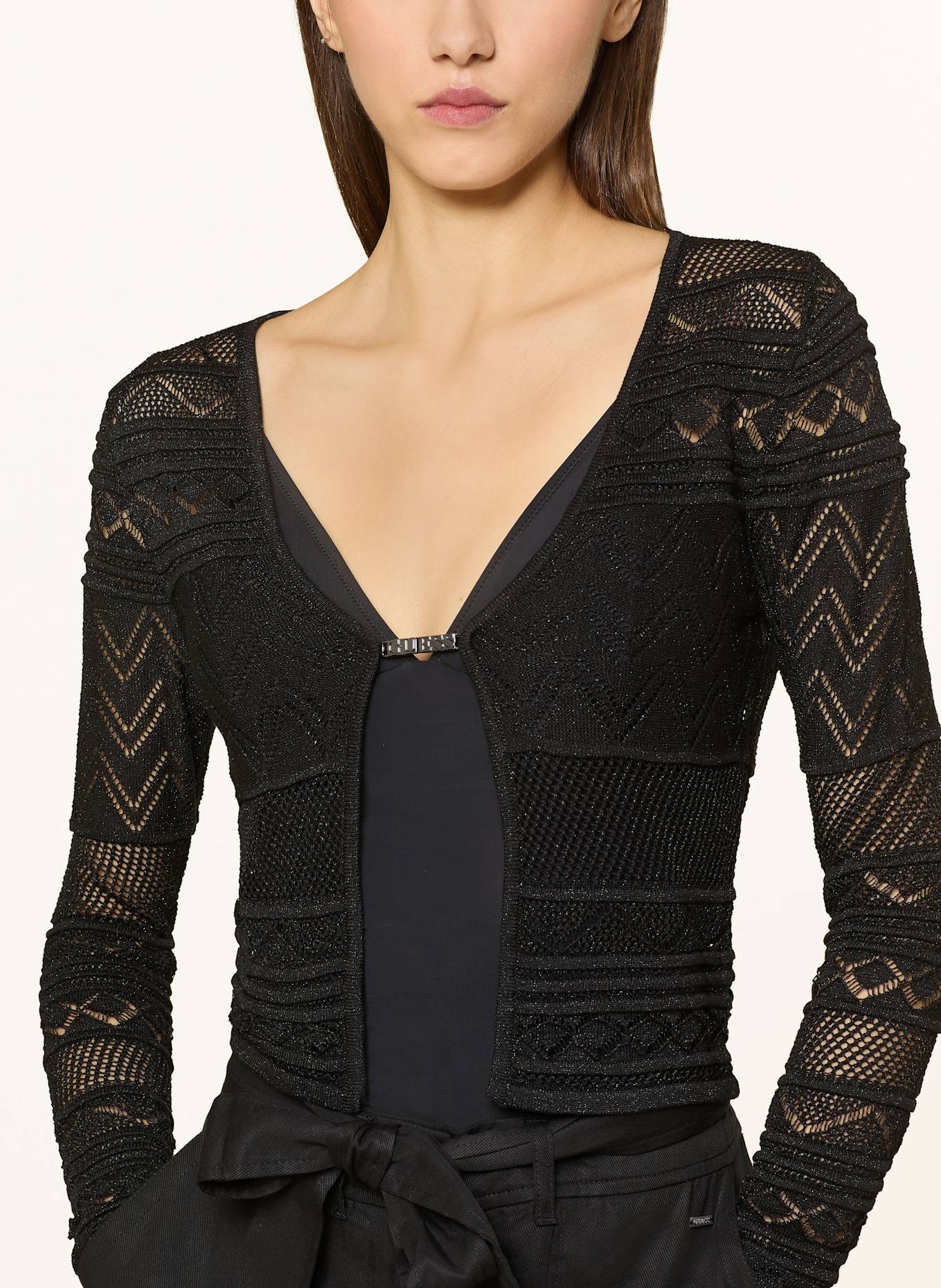GUESS Knit cardigan NELLIE with glitter thread: BLACK