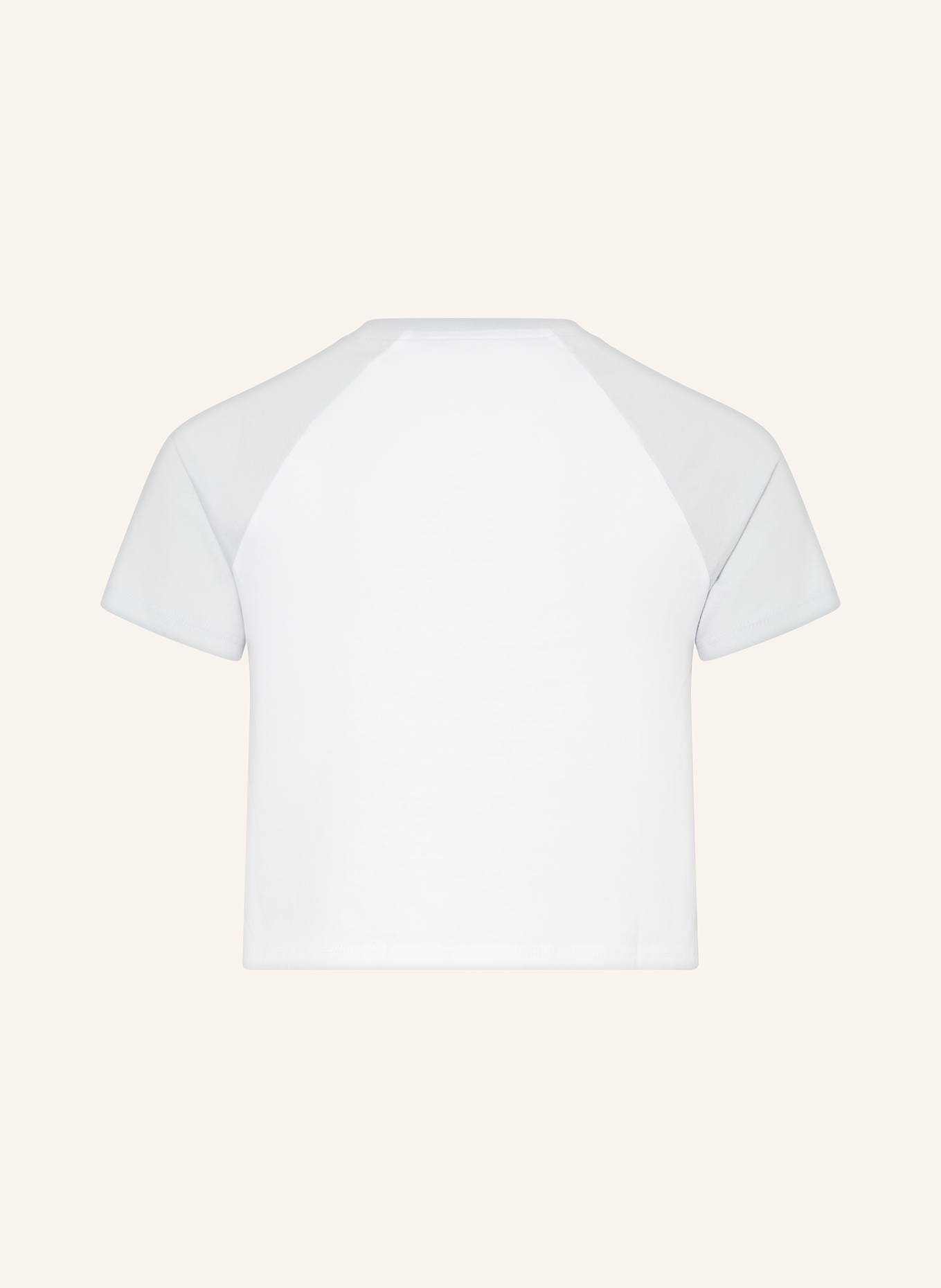 GUESS Cropped-Shirt mit Pailletten: WEISS/ HELLBLAU