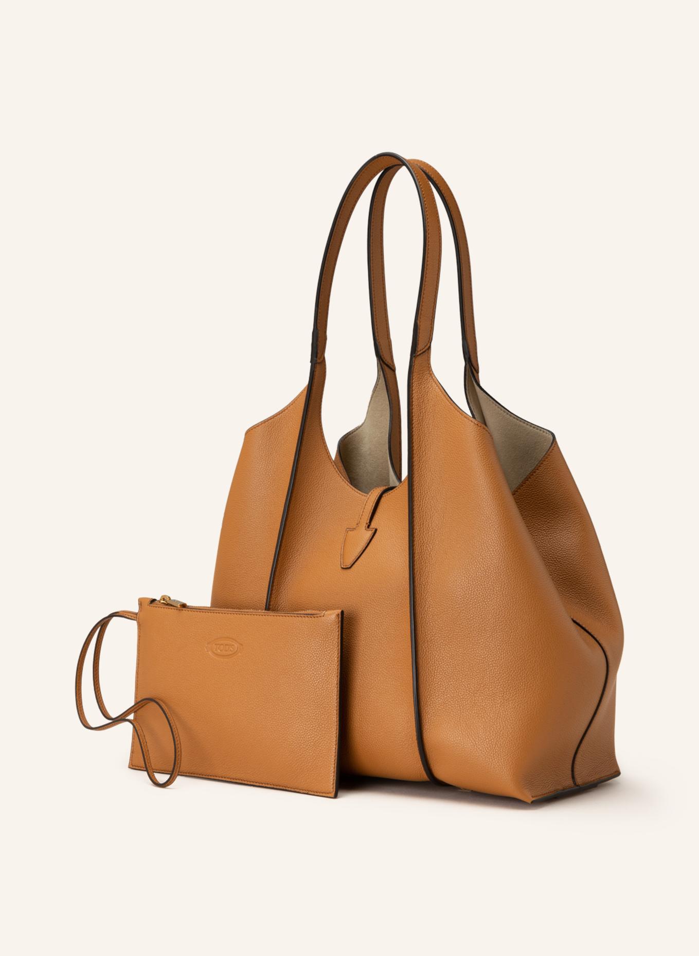 TOD'S Shopper T TIMELESS SMALL mit Pouch: BRAUN