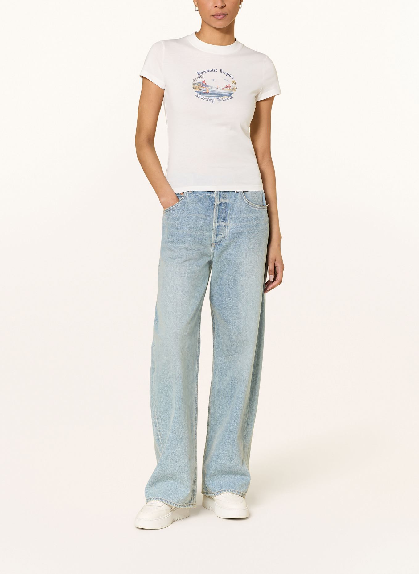 TOMMY JEANS Tričko: REŽNÁ / MODRÁ / ZELENÁ