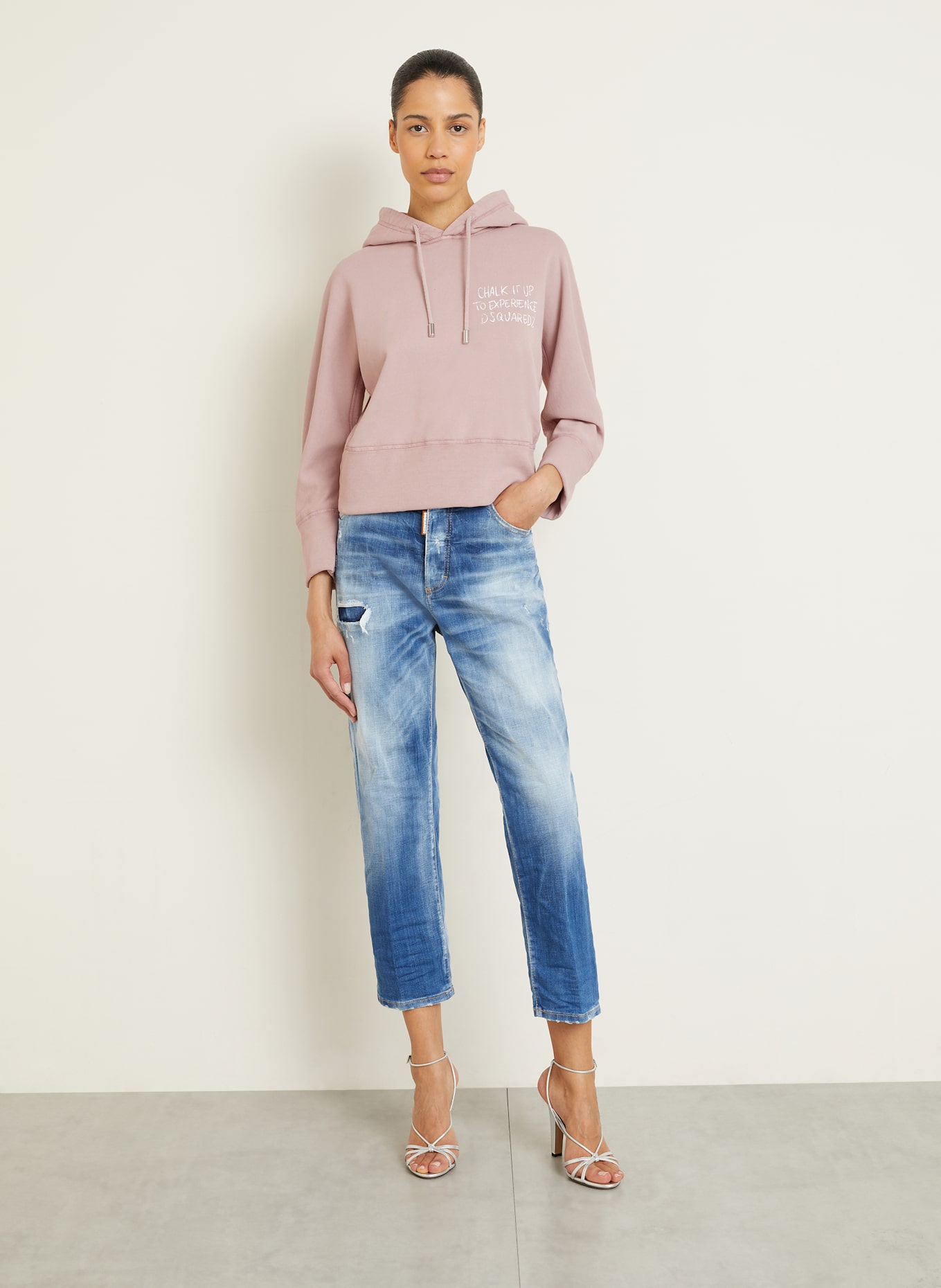DSQUARED2 Hoodie DEAN FIT: ROSÉ