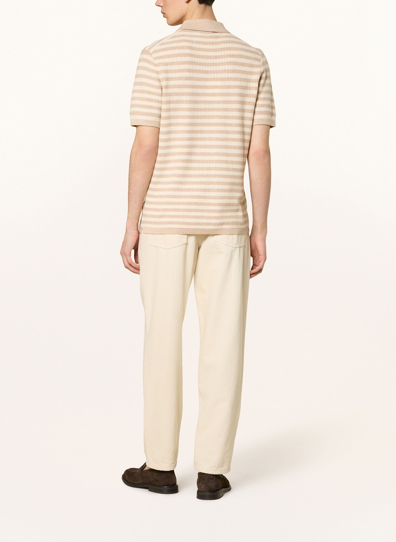 TIGER OF SWEDEN Strick-Poloshirt ERROS Regular Fit mit Merinowolle, Farbe: BEIGE/ CREME (Bild 3)