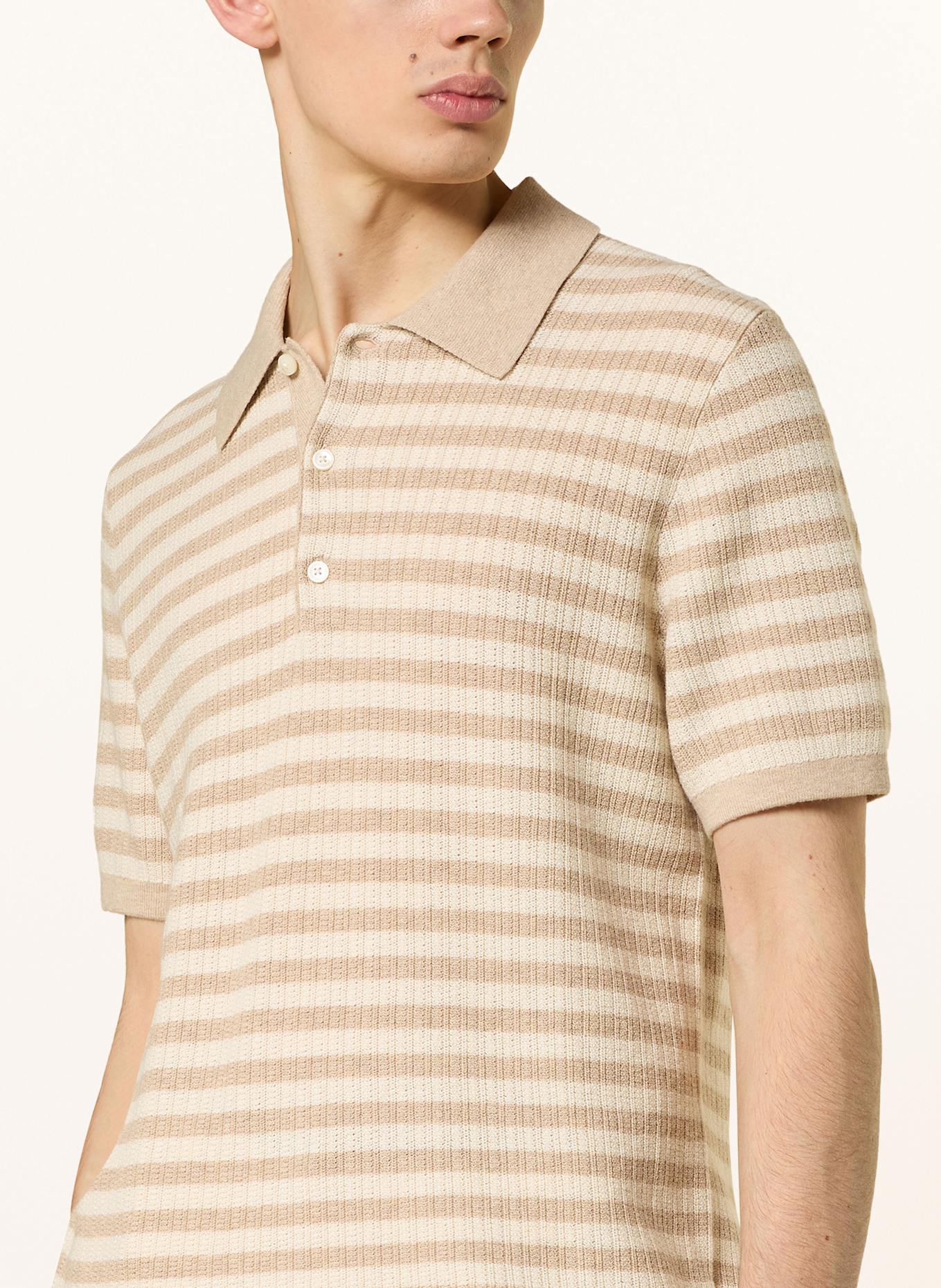 TIGER OF SWEDEN Strick-Poloshirt ERROS Regular Fit mit Merinowolle, Farbe: BEIGE/ CREME (Bild 4)
