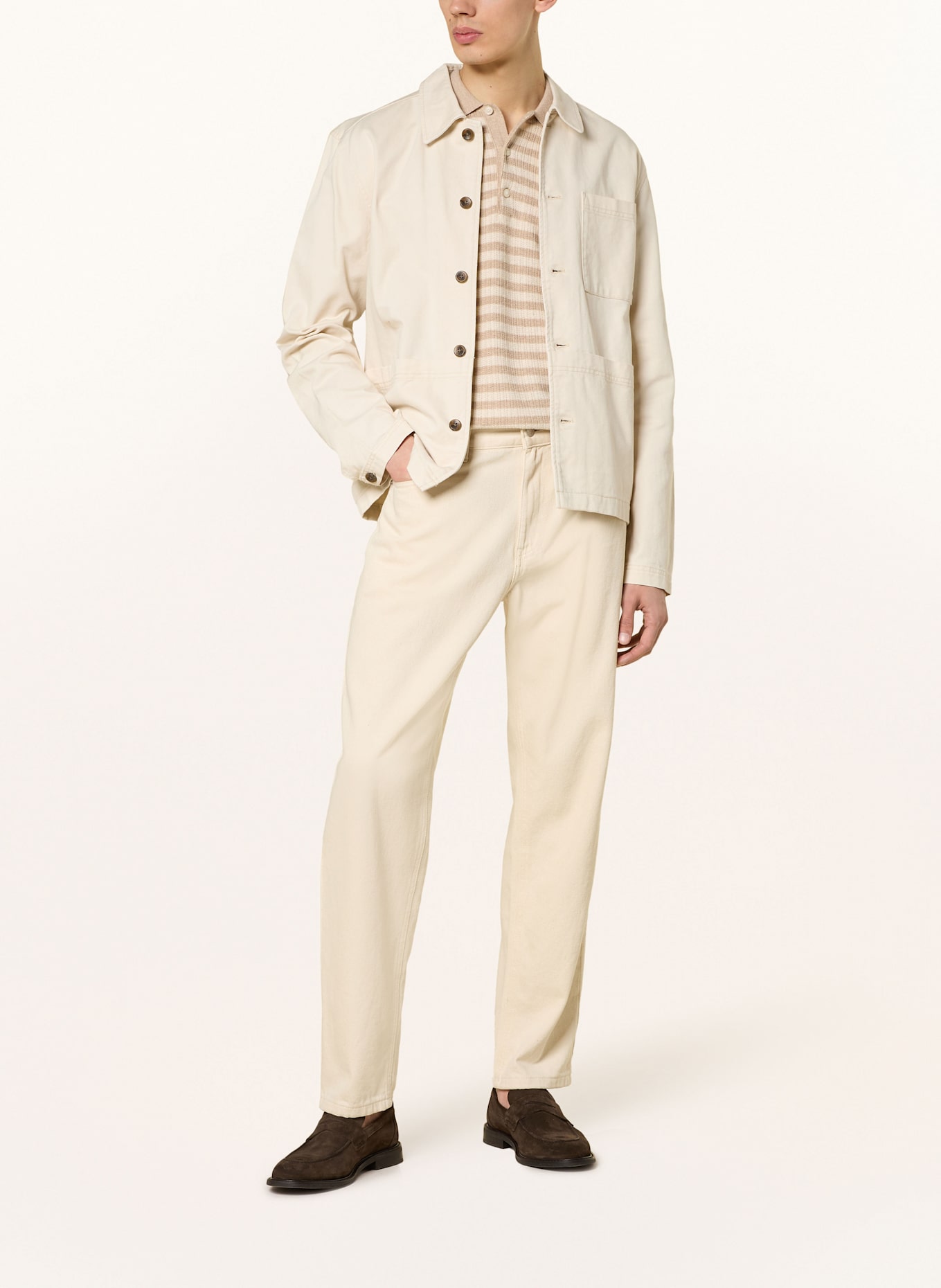 TIGER OF SWEDEN Strick-Poloshirt ERROS Regular Fit mit Merinowolle, Farbe: BEIGE/ CREME (Bild 5)