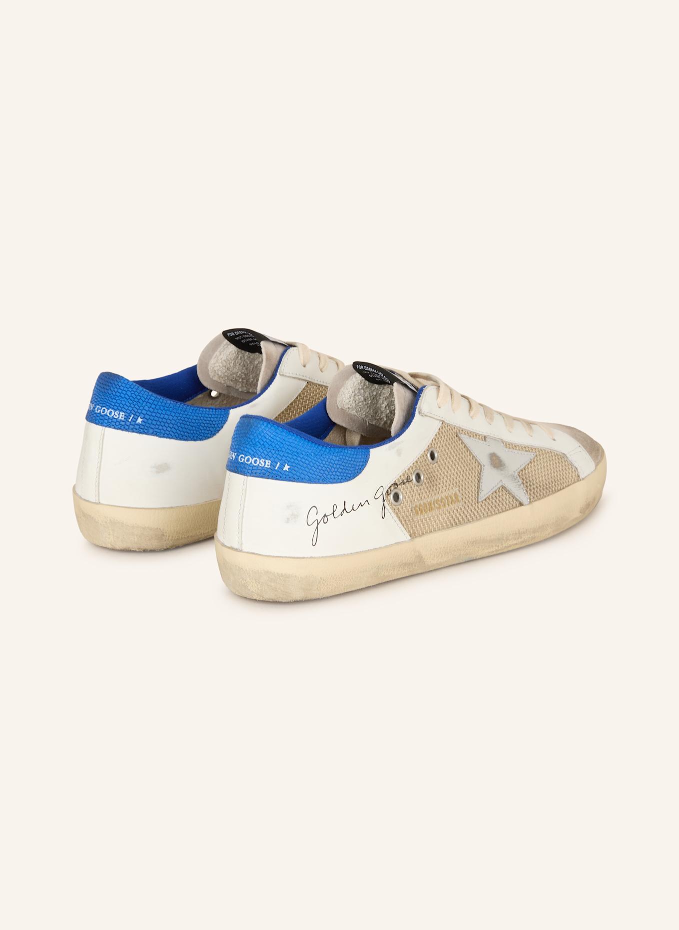 GOLDEN GOOSE Sneaker SUPER-STAR: WEISS/ BLAU/ BEIGE