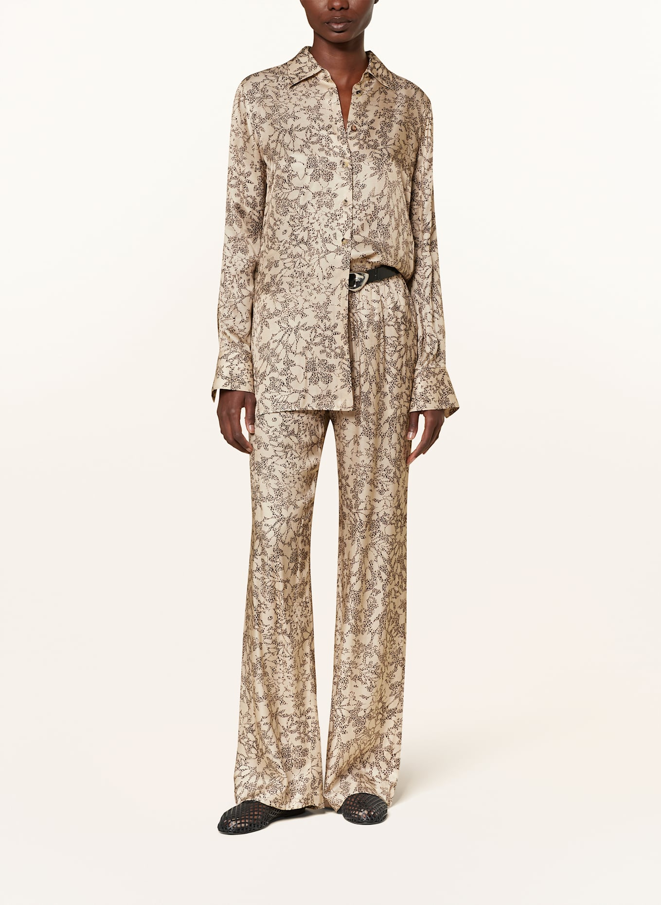 GOLDEN GOOSE Hemdbluse JOURNEY: HELLBRAUN / SCHWARZ