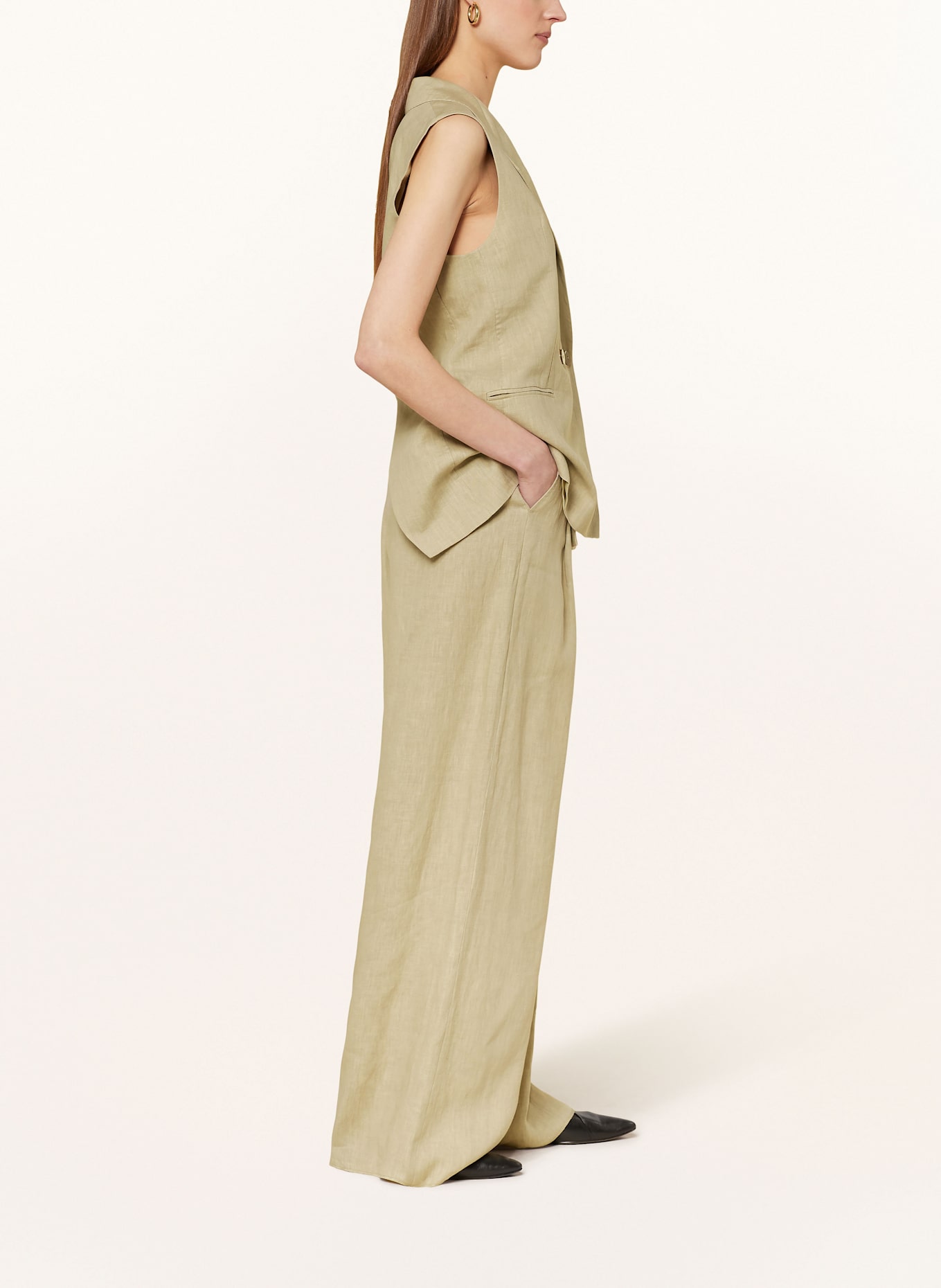 MARELLA Marlenehose aus Leinen: KHAKI