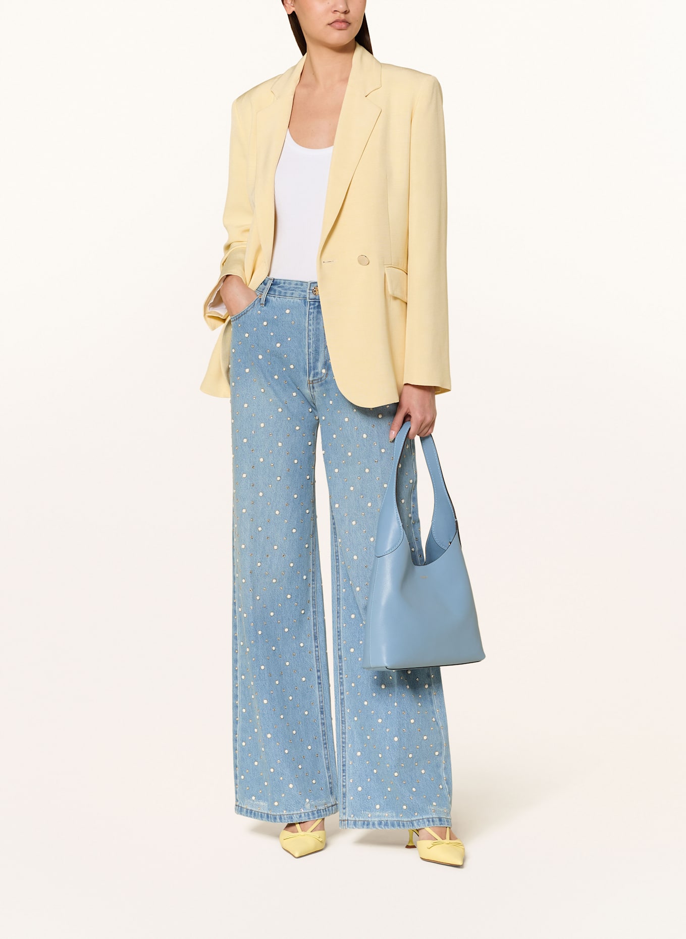 COACH BROOKLYN pouch bag: LIGHT BLUE