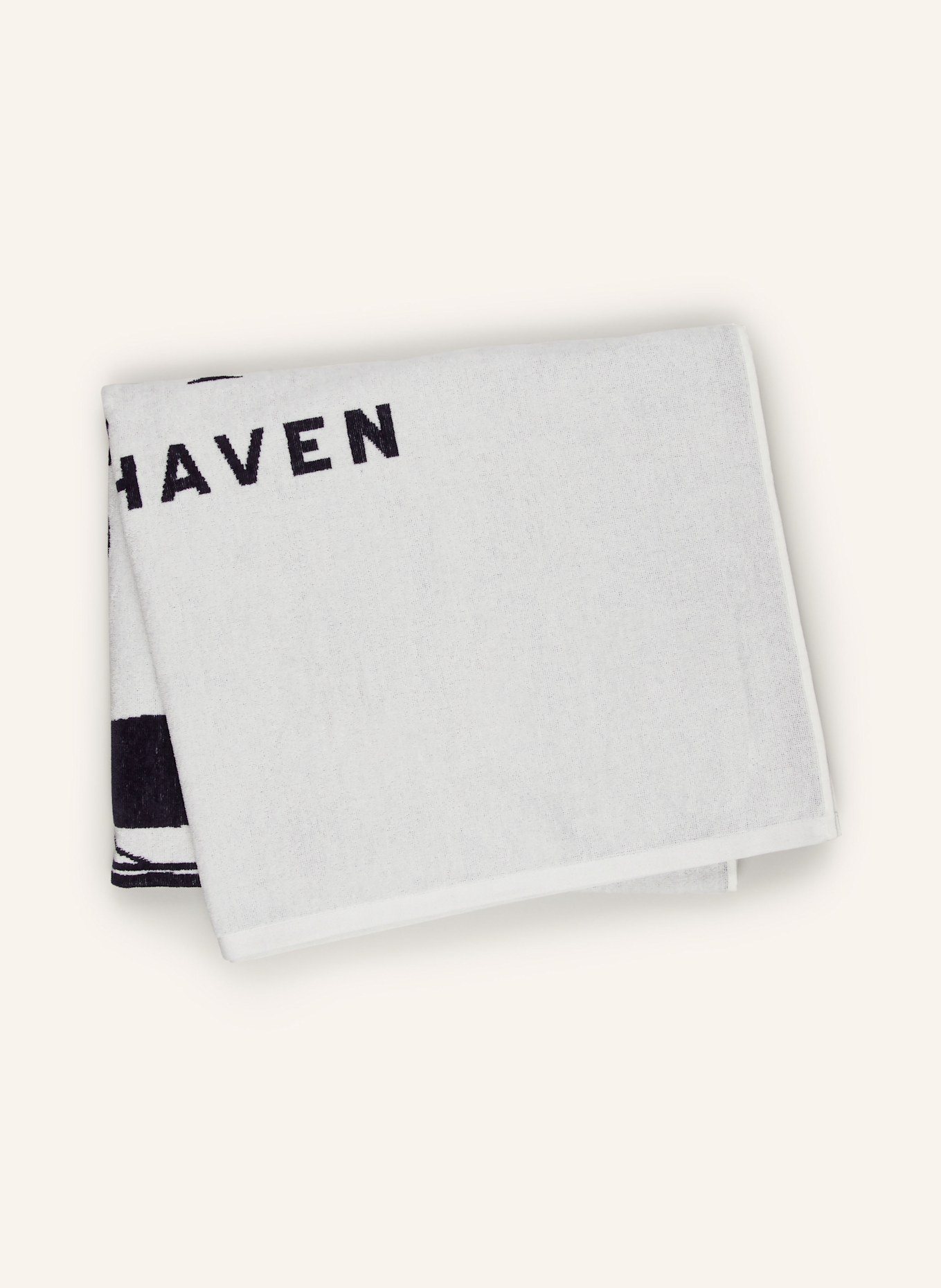 GANT HOME Strandtuch: WEISS / DUNKELBLAU