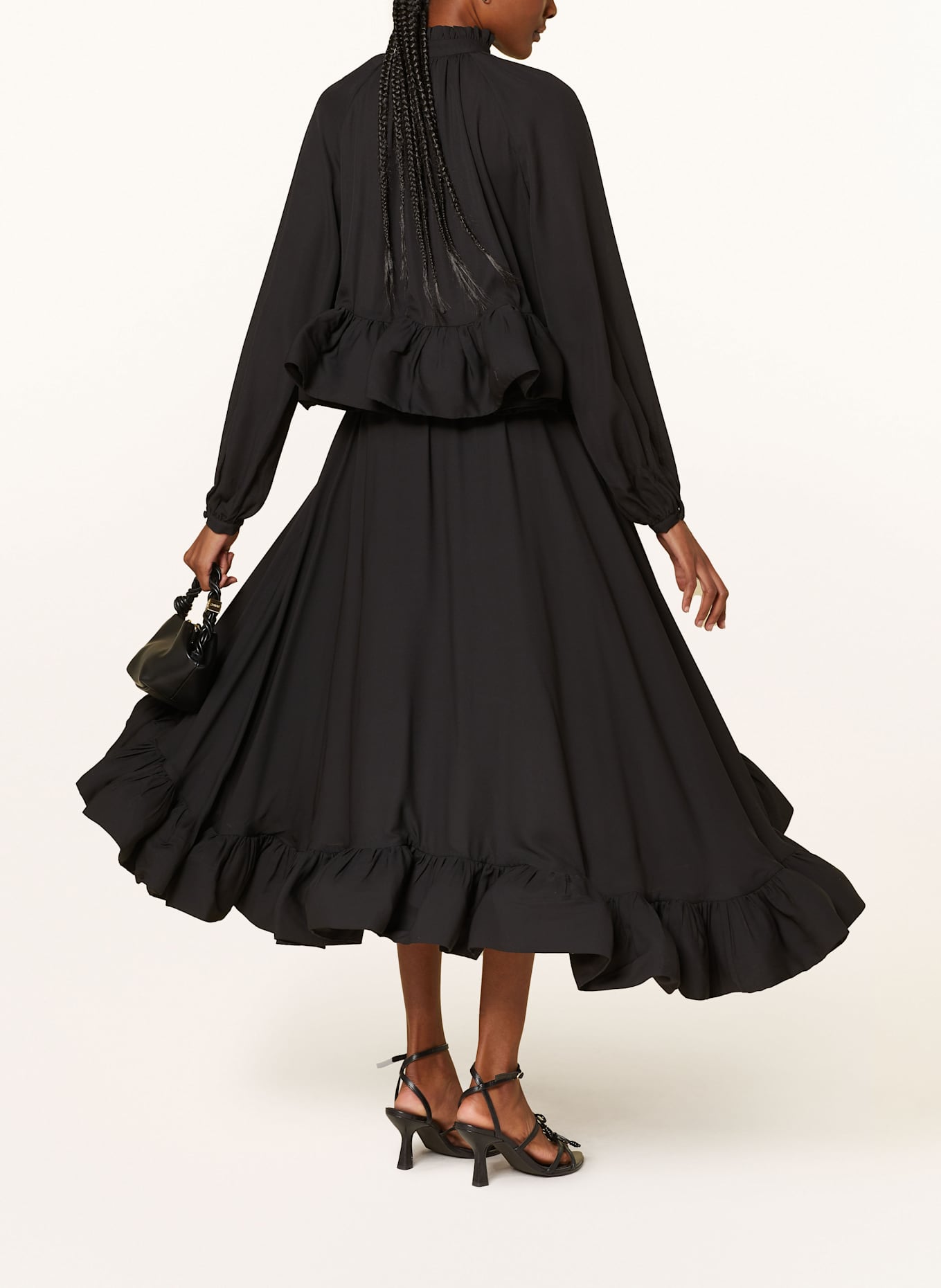 MALINA Bluzka ALVA z falbankami: CZARNY