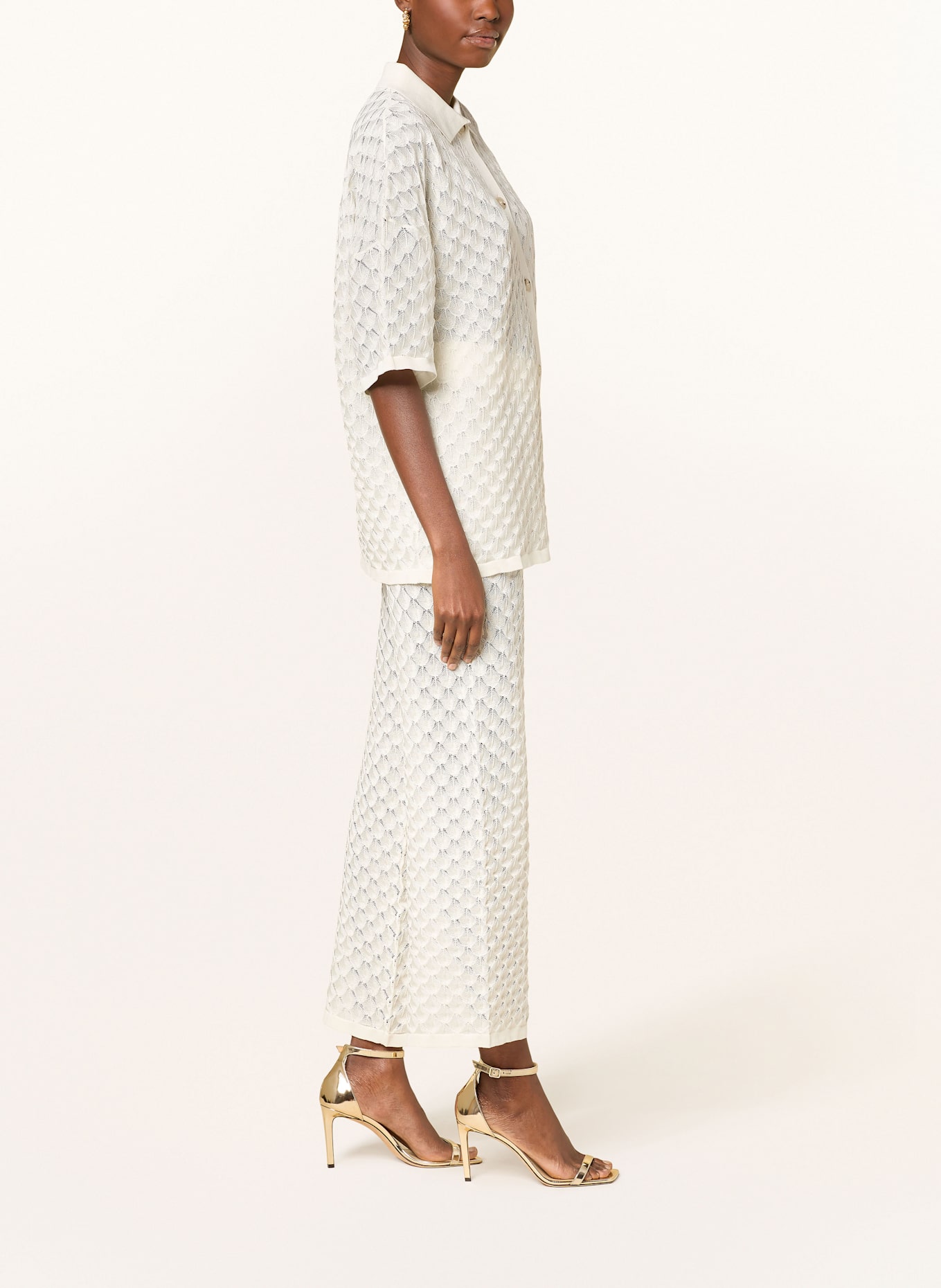 MALINA Úpletové kalhoty ALISSA: KRÉMOVÁ