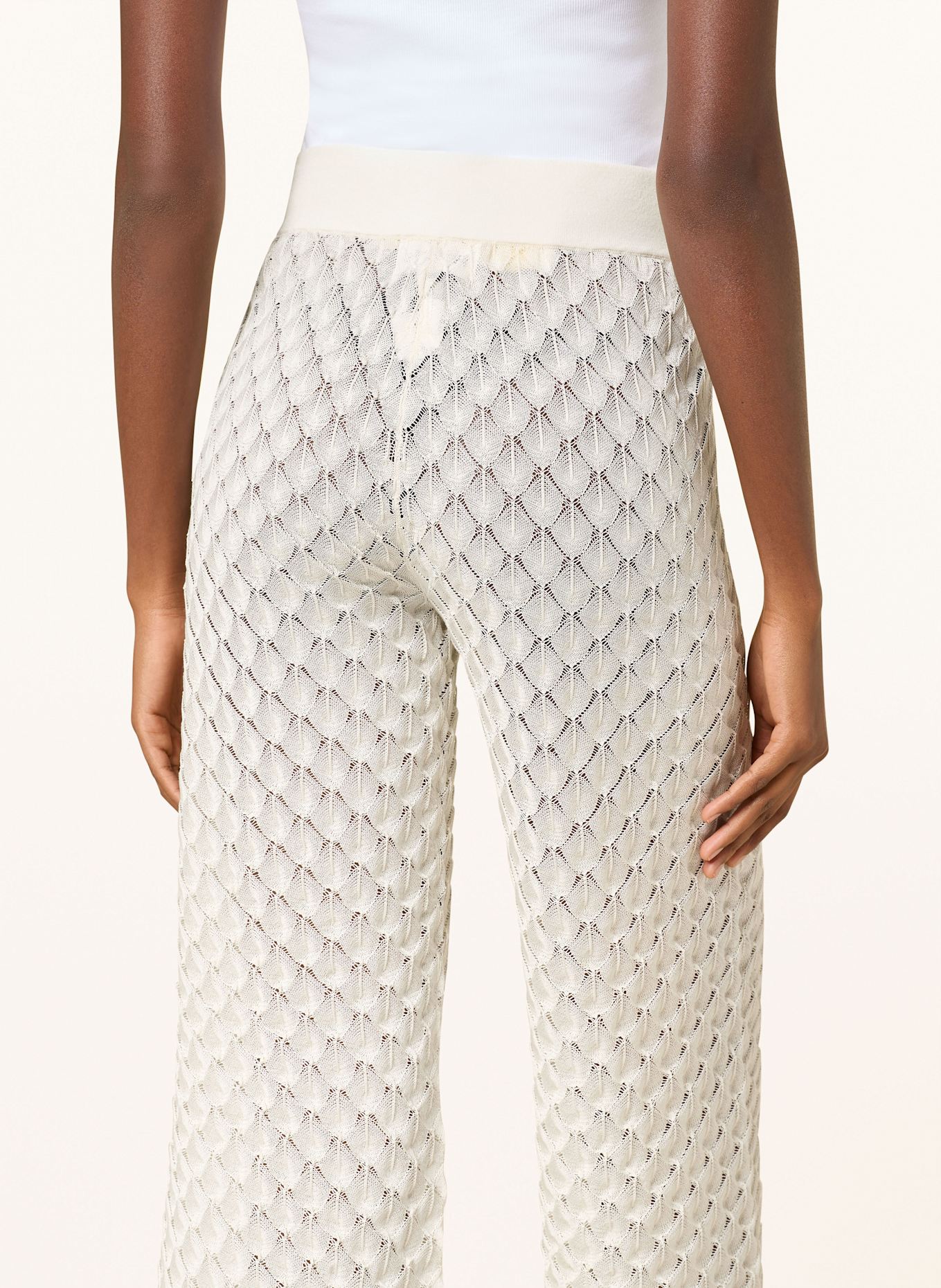 MALINA Úpletové kalhoty ALISSA: KRÉMOVÁ