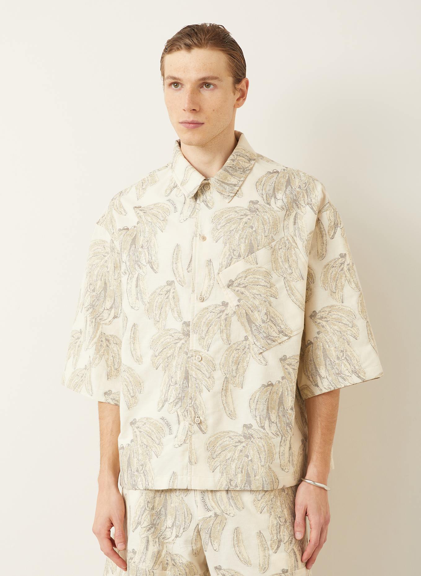 ★JACQUEMUS★ La Chemise de Nimes Aloe Short Sleeve Shirt Of The Aloe de-Nîmes denim shirt - LA CROISIÈRE | JACQUEMUS