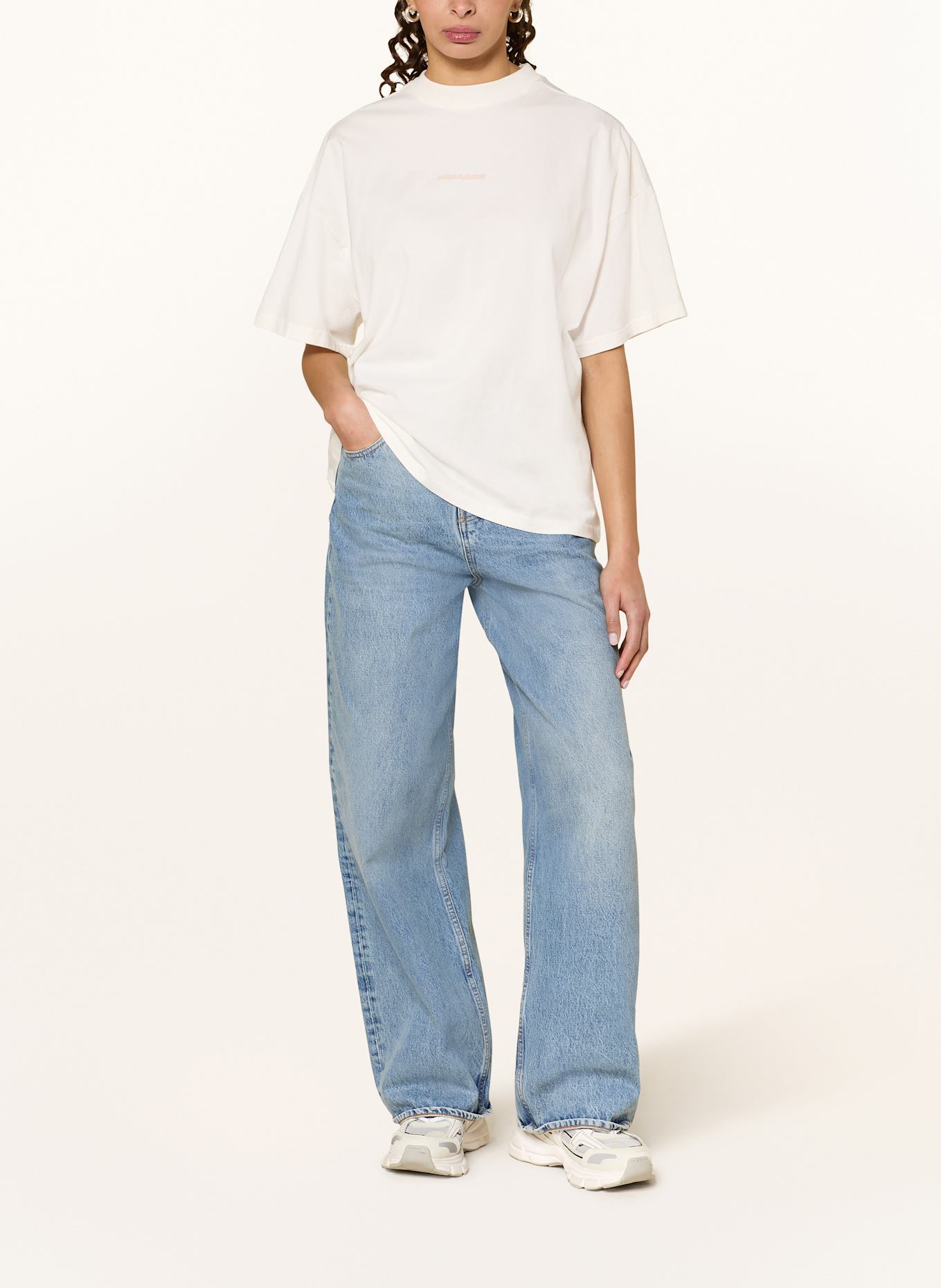 PEGADOR Koszulka oversized BRACY: ECRU