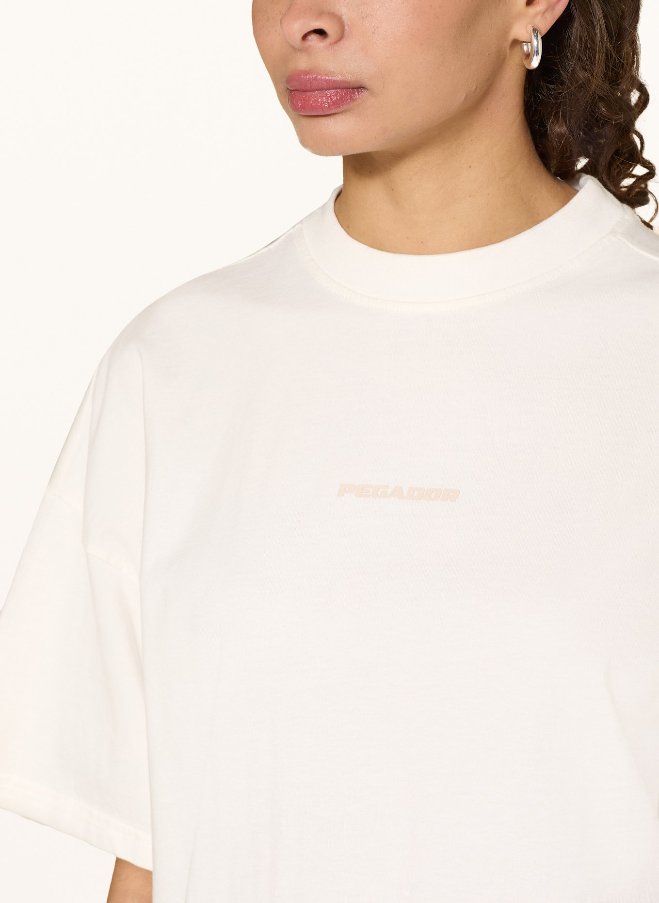 PEGADOR Koszulka oversized BRACY: ECRU