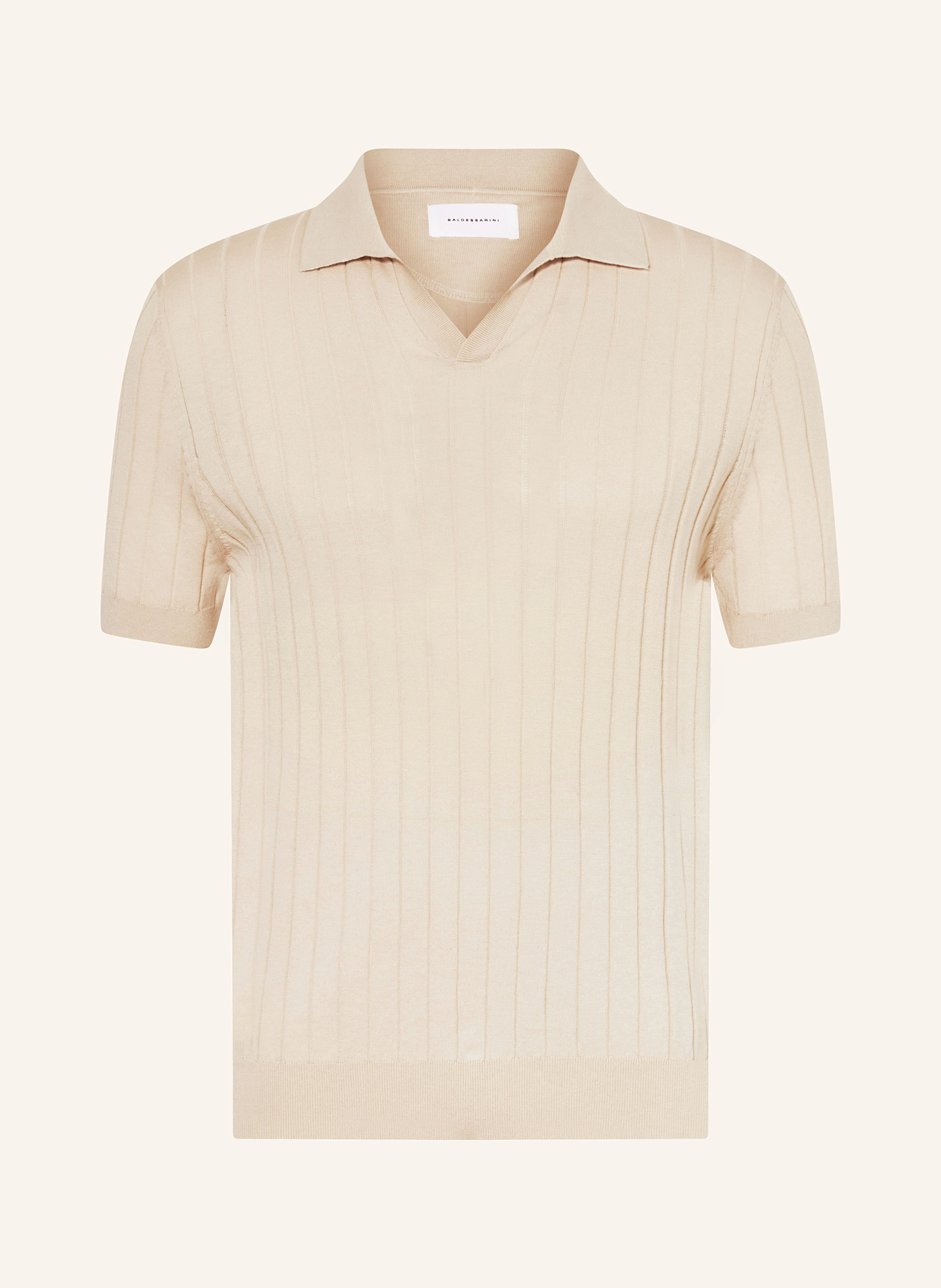 BALDESSARINI Strick-Poloshirt: BEIGE