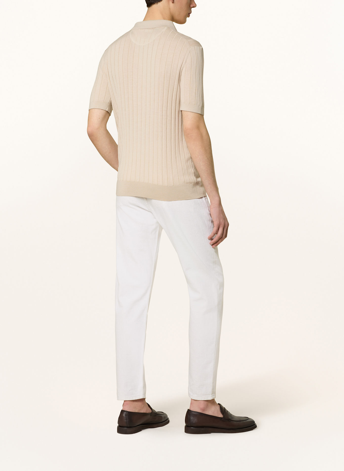BALDESSARINI Strick-Poloshirt: BEIGE