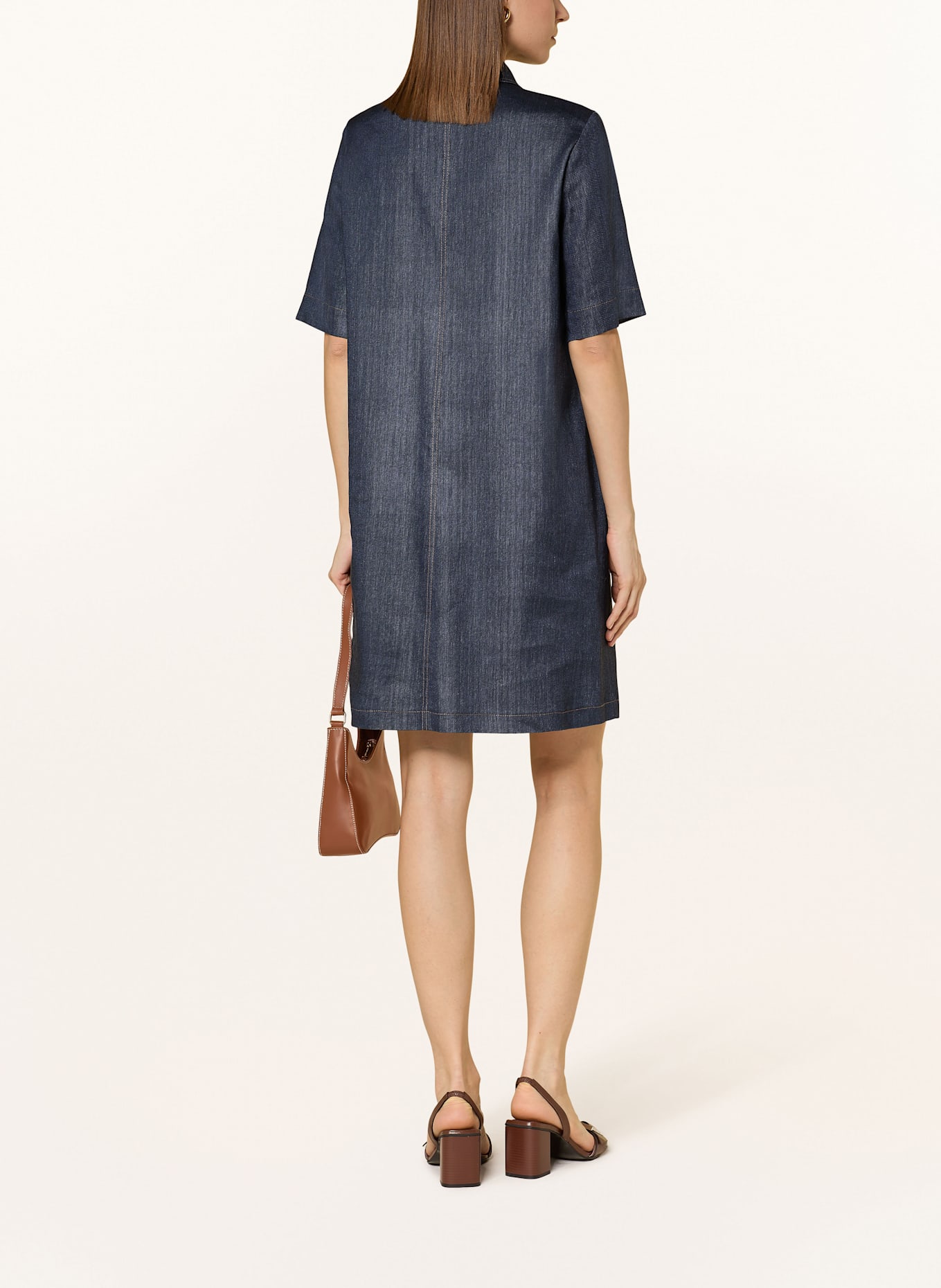 RIANI Shirt dress in denim look with linen: DARK BLUE
