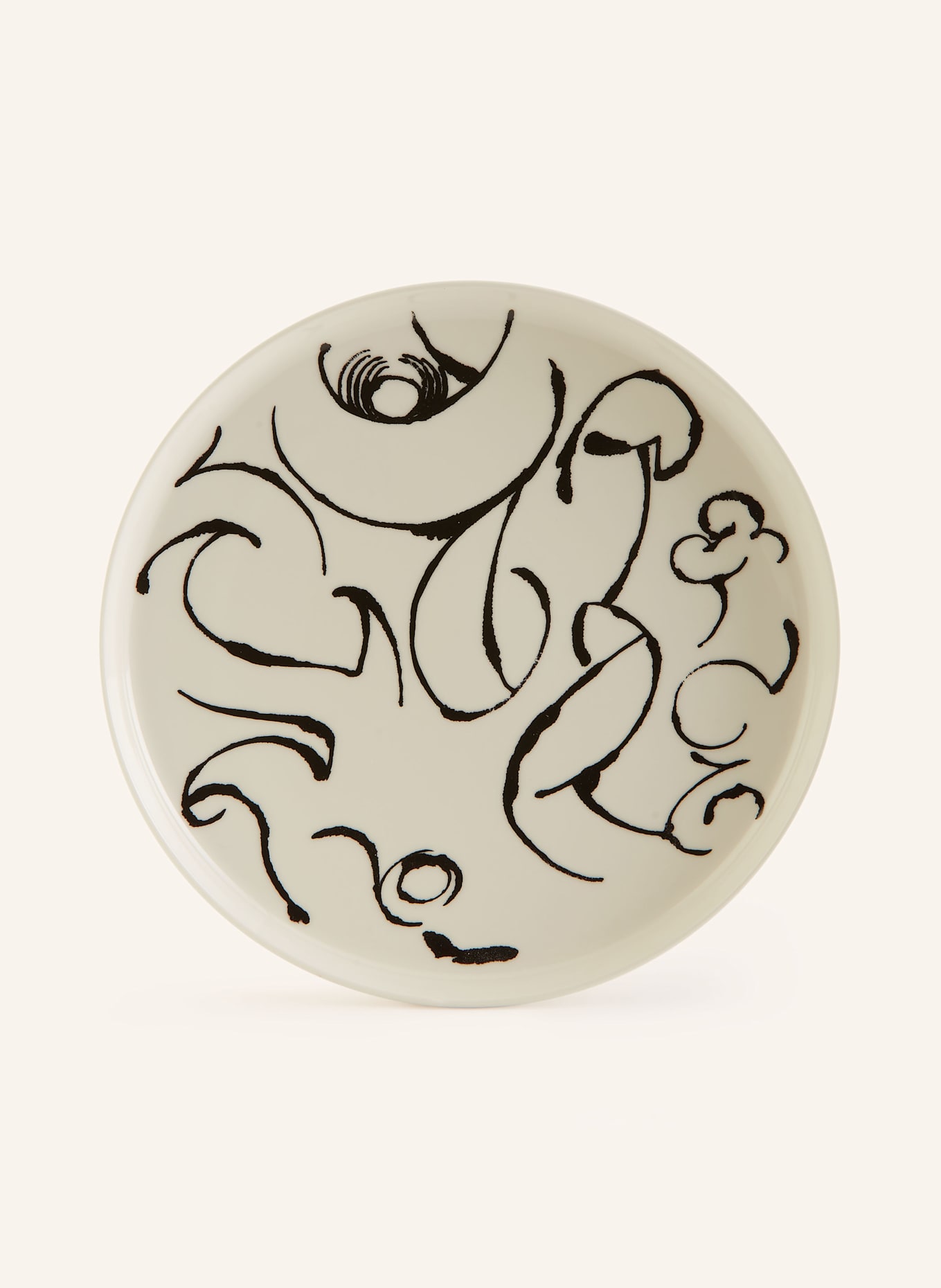 marimekko 2er-Set Speiseteller OIVA: VILDSTJÄLK & KRAFTMO: CREME / SCHWARZ