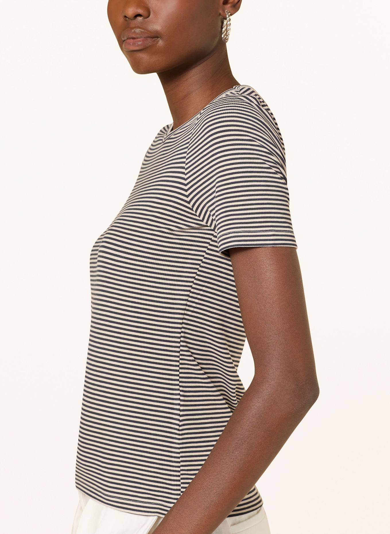 Part Two T-Shirt: CREME / DUNKELBLAU