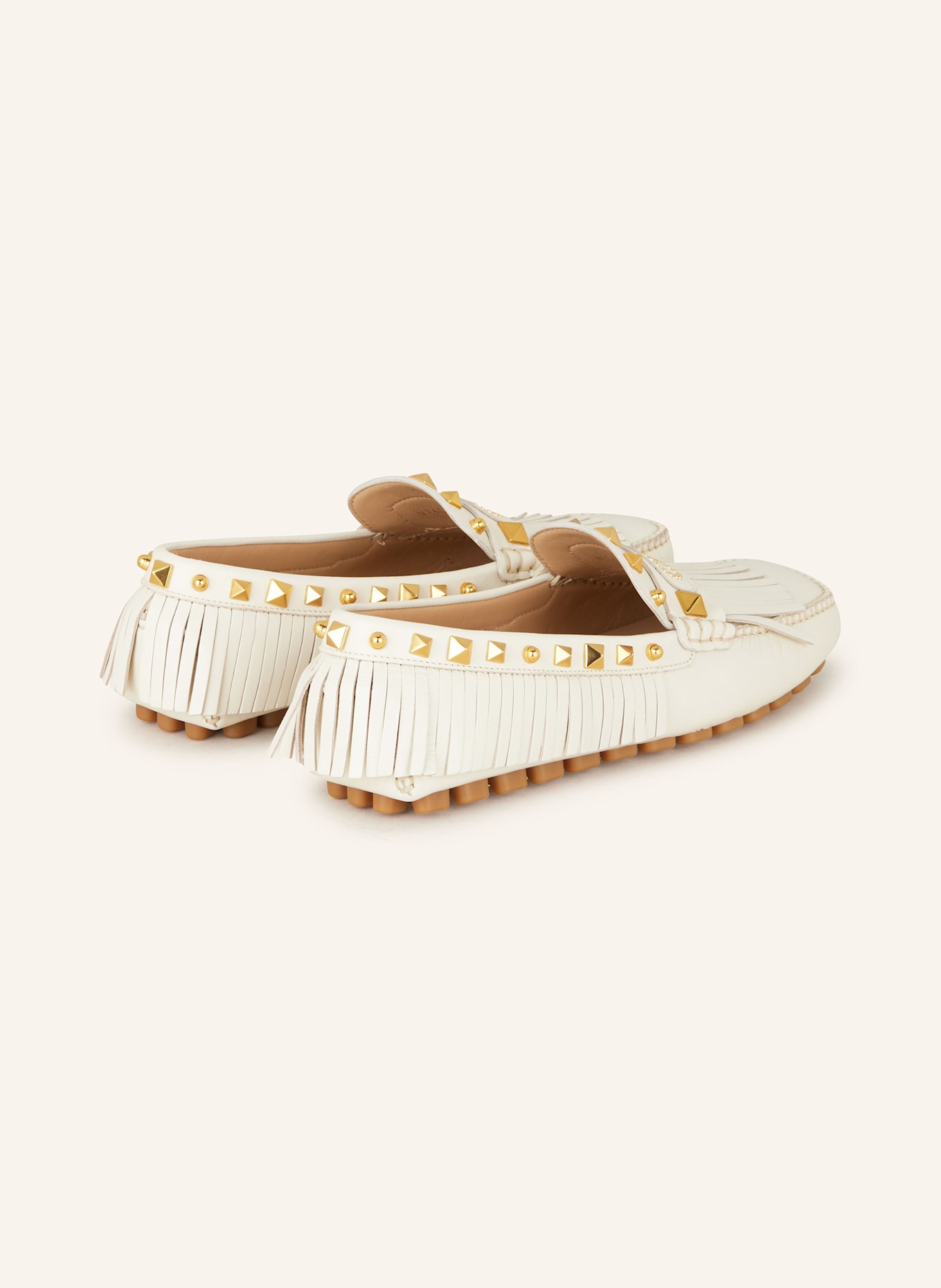 VALENTINO GARAVANI Mokassins DRIVER mit Nieten: CREME