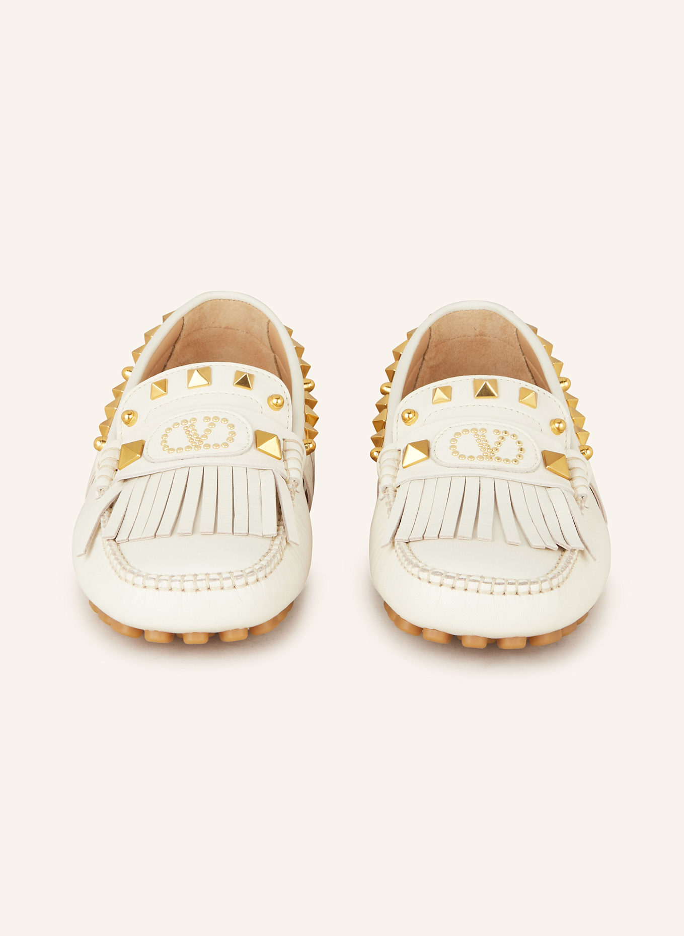 VALENTINO GARAVANI Mokassins DRIVER mit Nieten: CREME