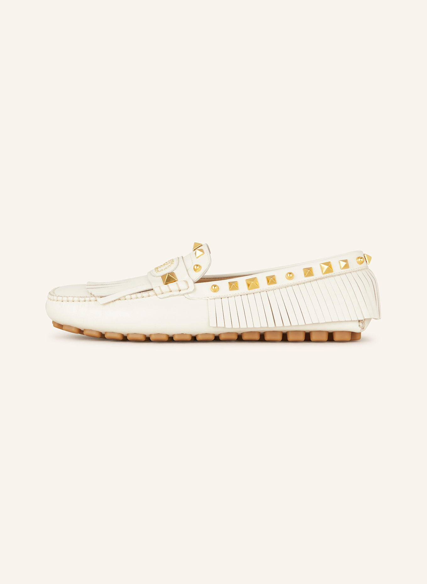 VALENTINO GARAVANI Mokassins DRIVER mit Nieten: CREME