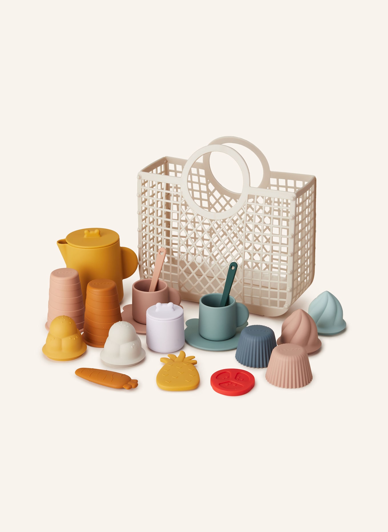 LIEWOOD Set : panier SAMANTHA et jouets de pique-nique ELNA: ROSE CLAIR