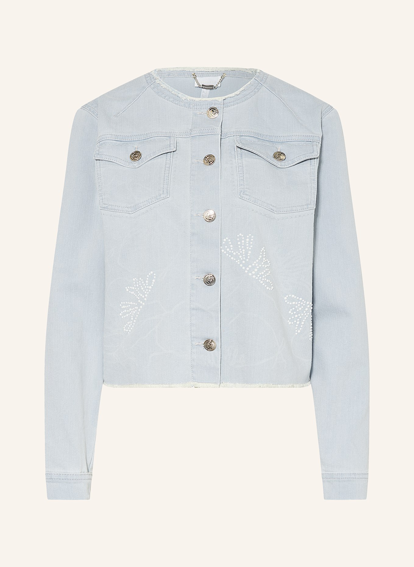 SPORTALM Jeansjacke mit Schmucksteinen: HELLBLAU