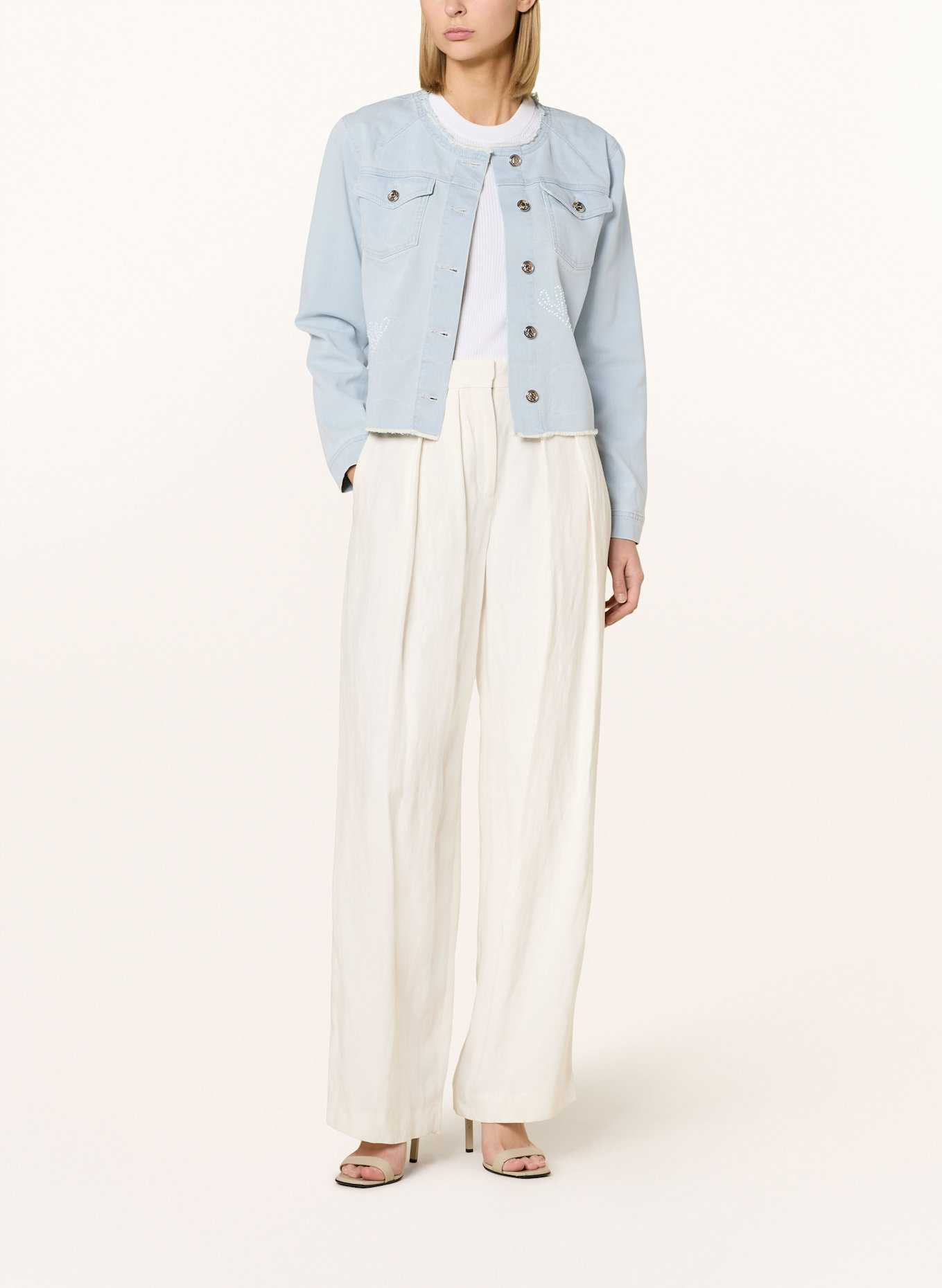 SPORTALM Jeansjacke mit Schmucksteinen: HELLBLAU