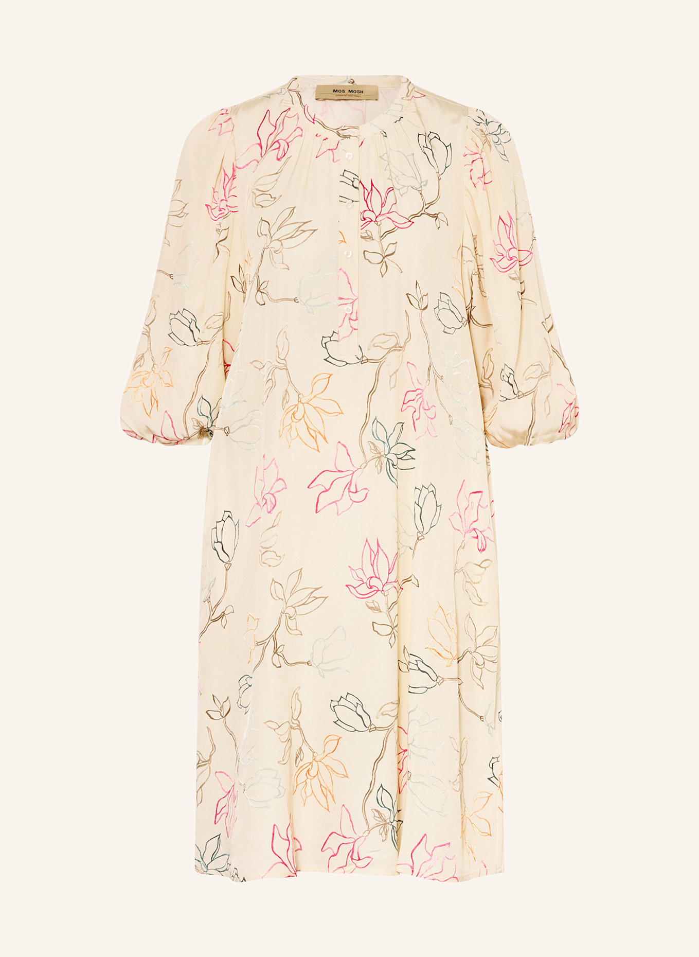 MOS MOSH Jacquard-Kleid MMIQALA mit 3/4-Arm: ECRU