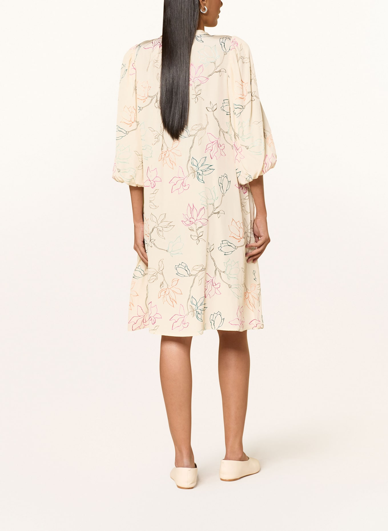 MOS MOSH Jacquard-Kleid MMIQALA mit 3/4-Arm: ECRU