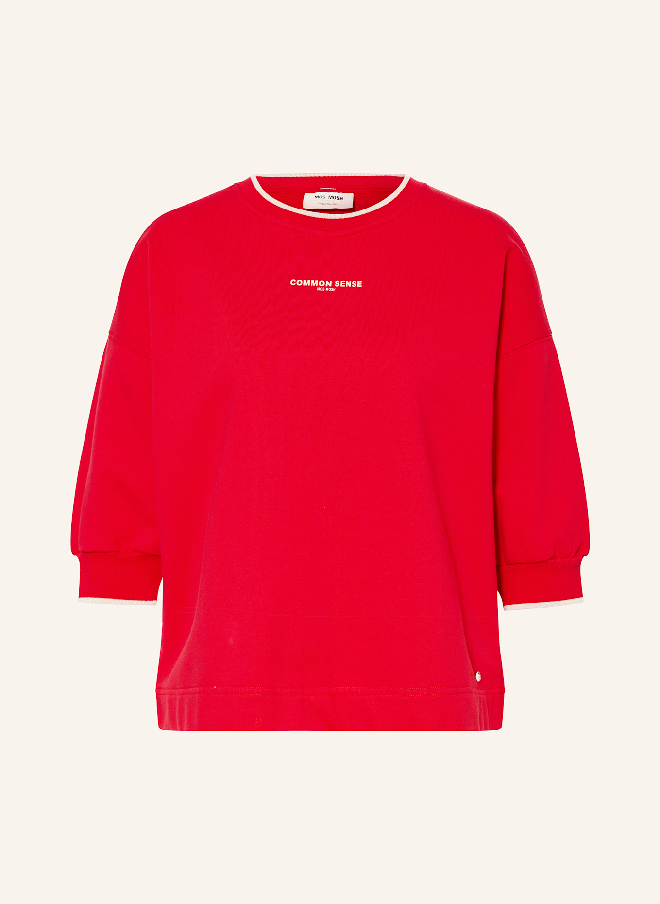MOS MOSH Bluza nierozpinana MMDARIN z rękawami 3/4: CZERWONY